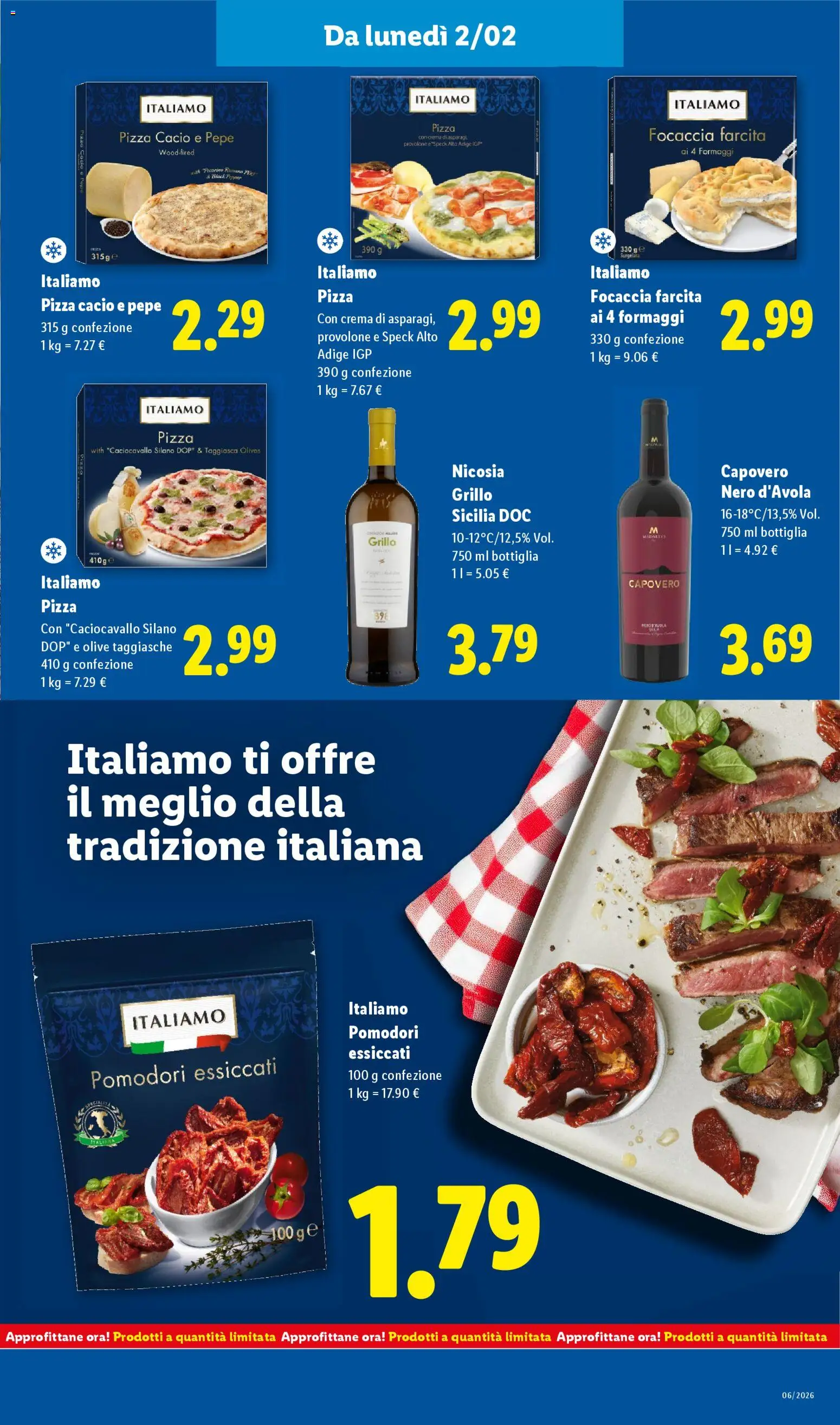 Volantino Lidl del 02.02.2026 | Pagina: 13 | Prodotti: Speck, Provolone, Crema, Olive
