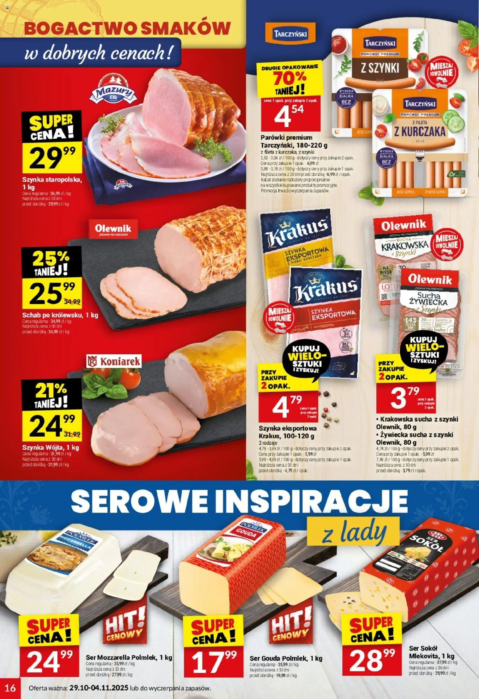 Twój Market Gazetka od 29.10.2025 | Strona: 16 | Produkty: Piersi, Ser, Mozzarella, Ser gouda