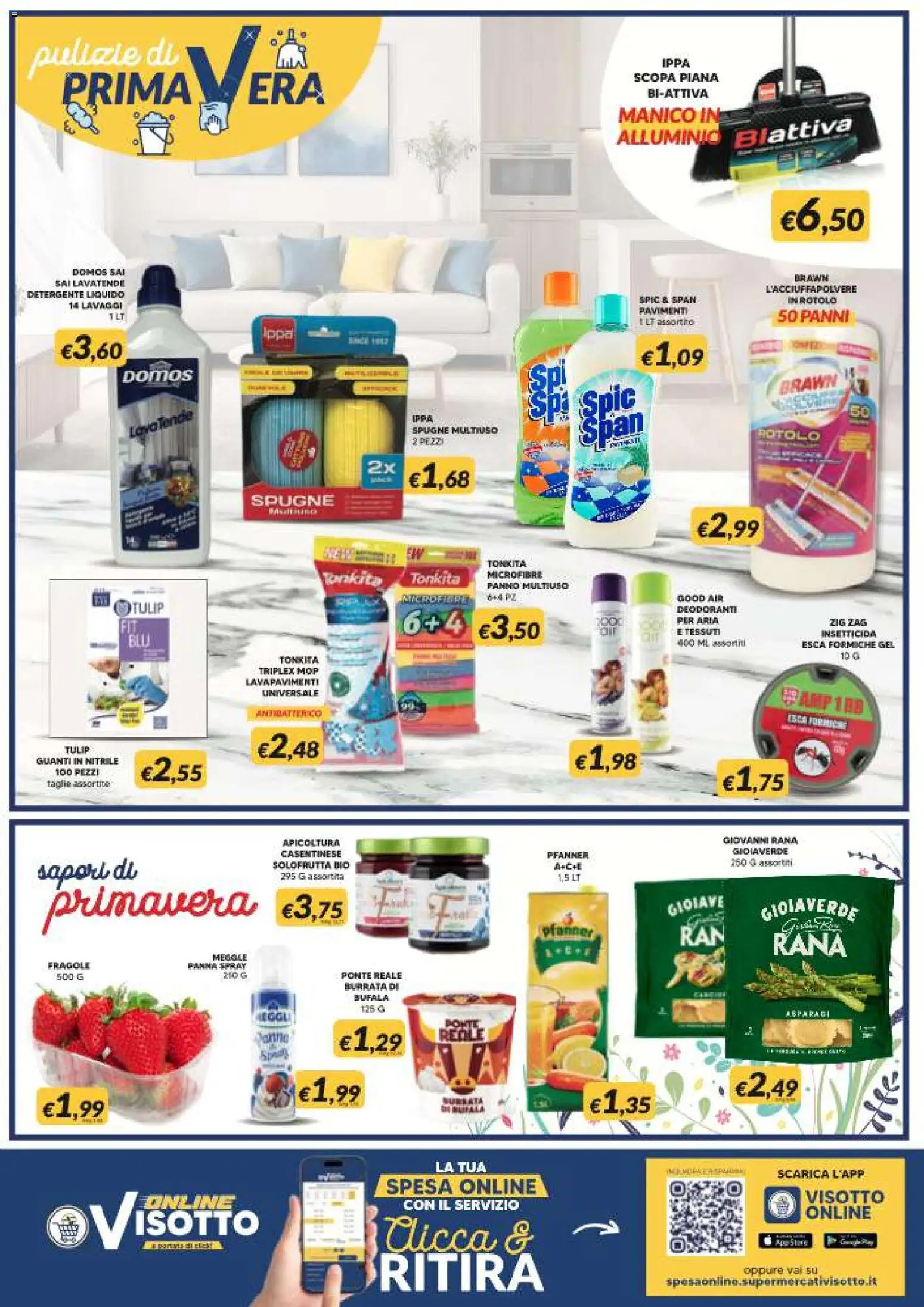 Volantino Visotto del 07.04.2026 | Pagina: 8 | Prodotti: Detergente, Fragole, Guanti, Scopa