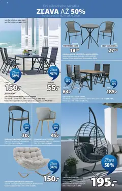 JYSK leták platný od 15.04.2026 | Strana: 4 | Produkty: Stôl, Záhradný stôl, Hojdacie kreslo, Záhradne kreslo