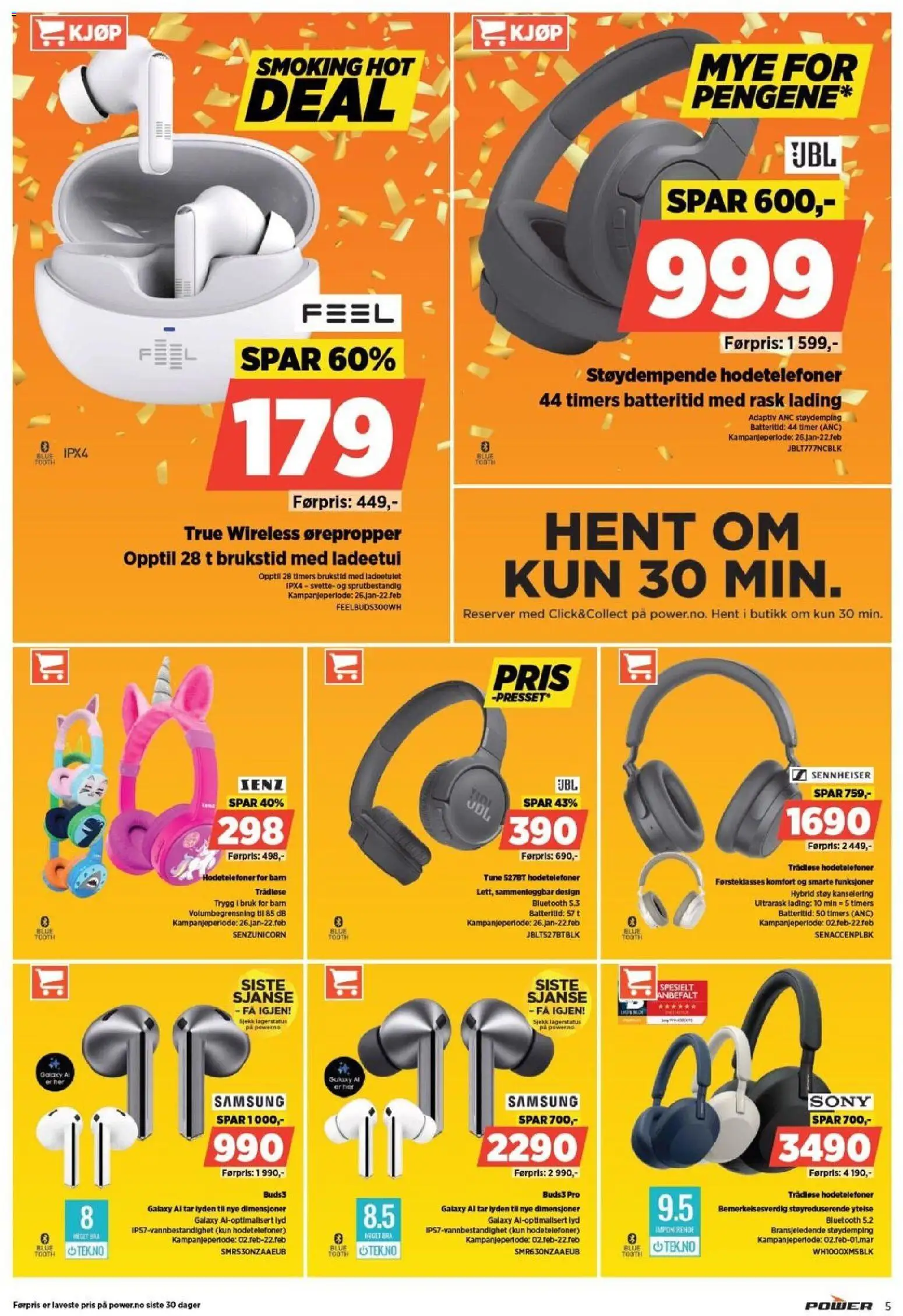 {H1} | Side: 5 | Produkter: Lyd, Hodetelefoner, Суміш дитяча, Ørepropper