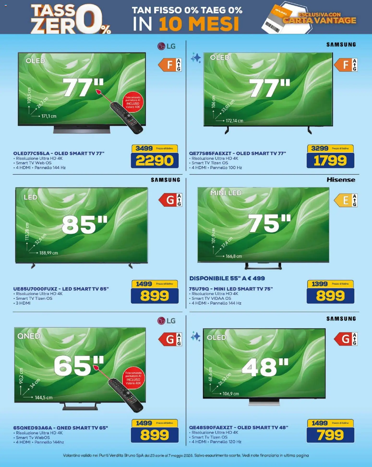 Volantino BRUNO del 23.04.2026 | Pagina: 4 | Prodotti: Telecomando, smart TV, TV, Samsung