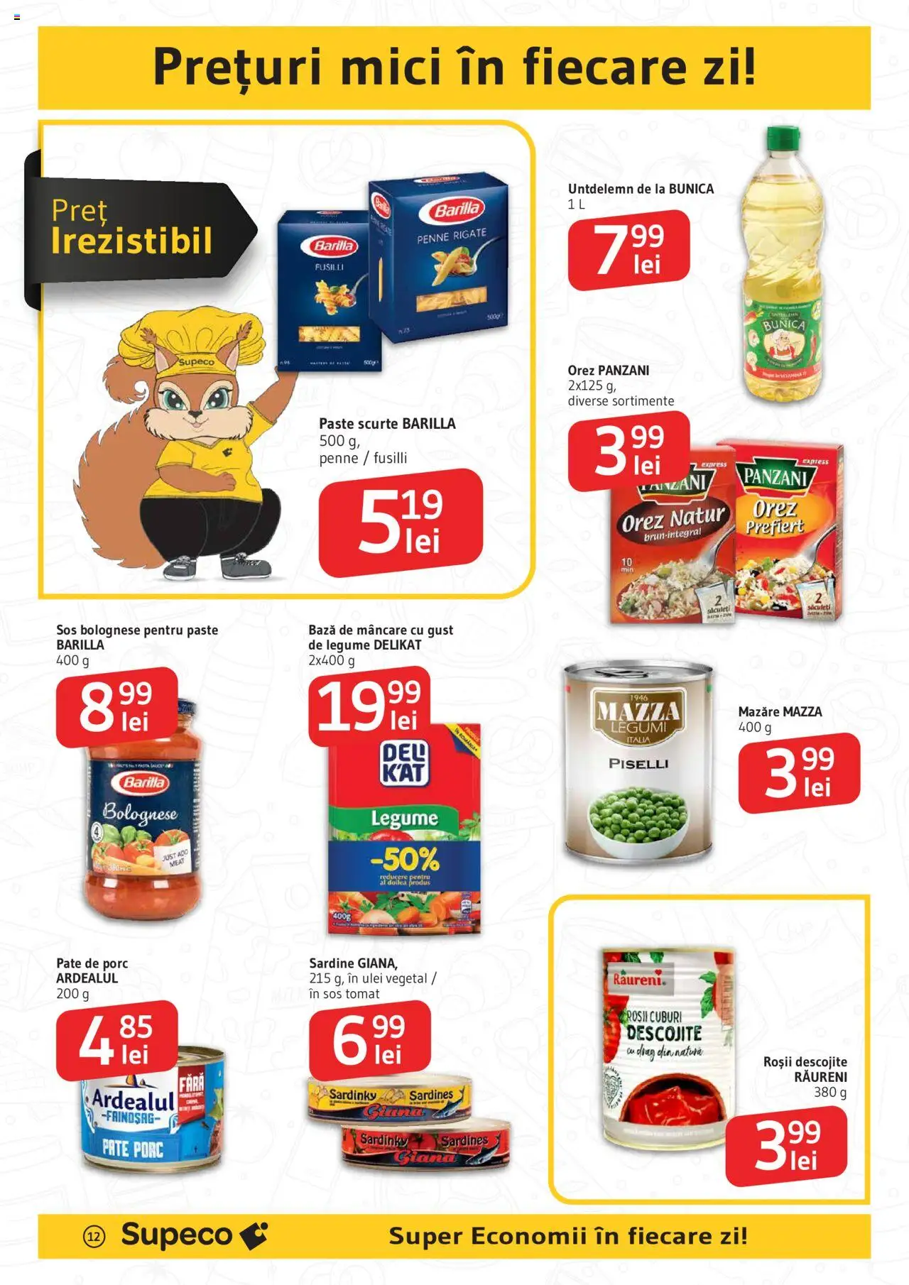 Catalog Supeco – valabil de la 21.08.2025 | Pagină: 12 | Produse: Mazăre, Pate, Roșii, Paste