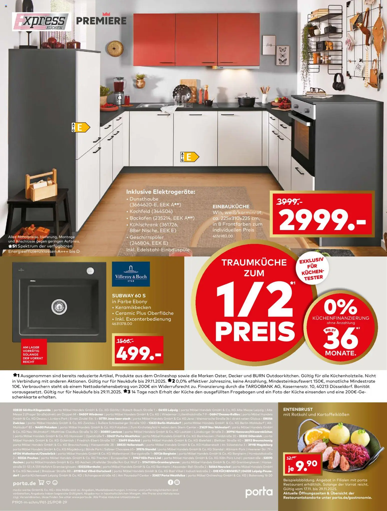 Porta! - Küchentester gesucht: jetzt bewerben und Traumküche zum halben Preis sichern - FreliBorBVGremBerAa – gültig ab 16.11.2025 | Seite: 12 | Produkte: Einbauküche, Bad, Backofen, Kuchen