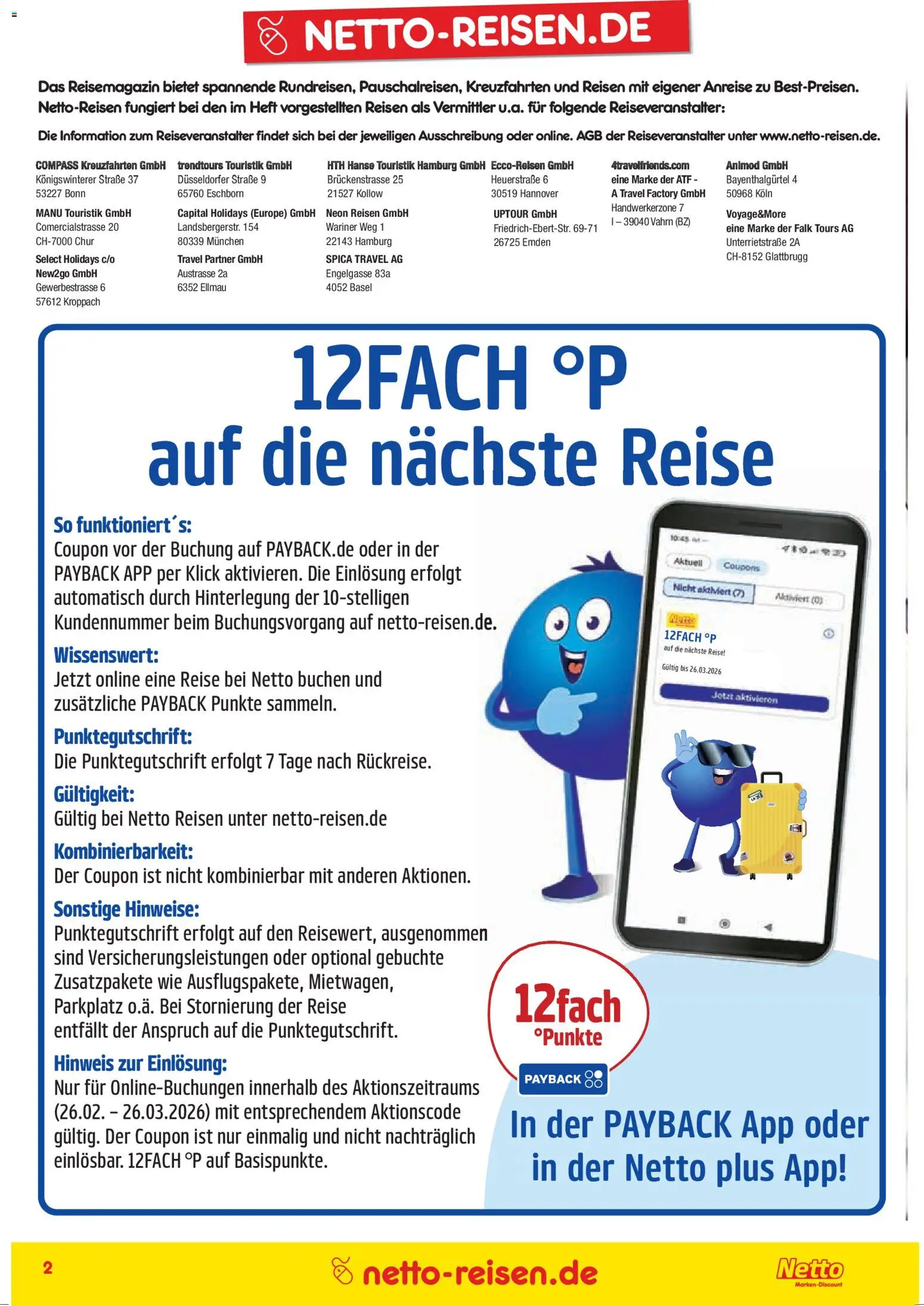 Netto Reisen Prospekt 	 – gültig ab 26.02.2026 | Seite: 2