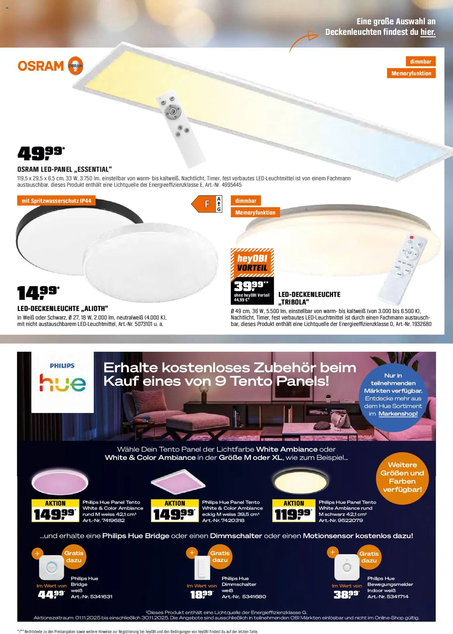 Obi Prospekt 	 – gültig ab 01.11.2025 | Seite: 13 | Produkte: Philips