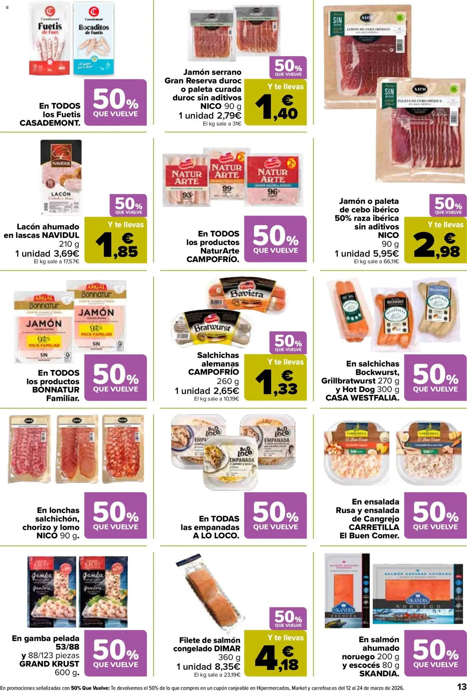 Carrefour folleto │ válido desde el 25.02.2026 | Página: 13 | Productos: Jamón serrano, Té, Παιχνίδια, Filete