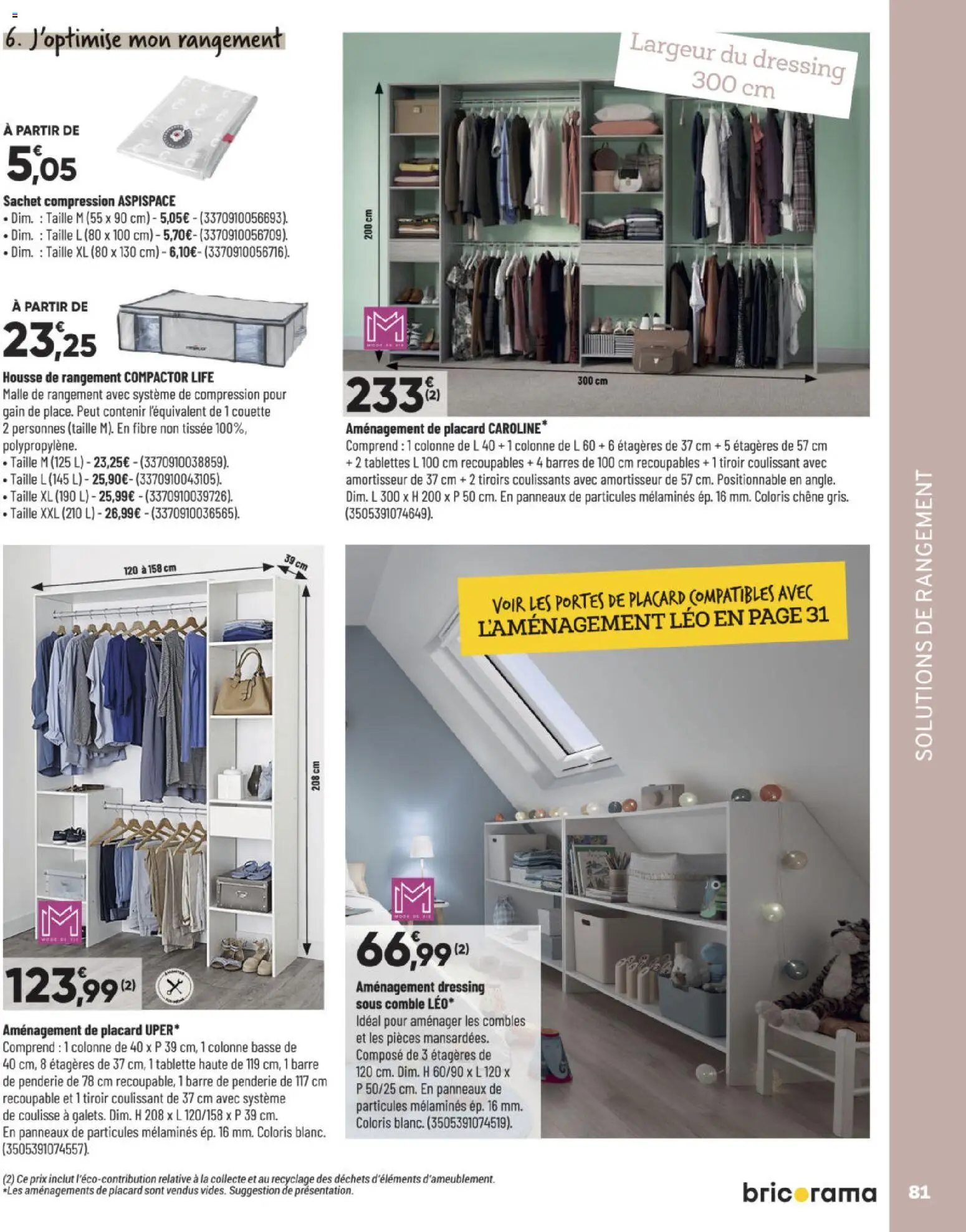 {H1} | Page: 81 | Produits: Tablette, Portes, Dressing, Couette