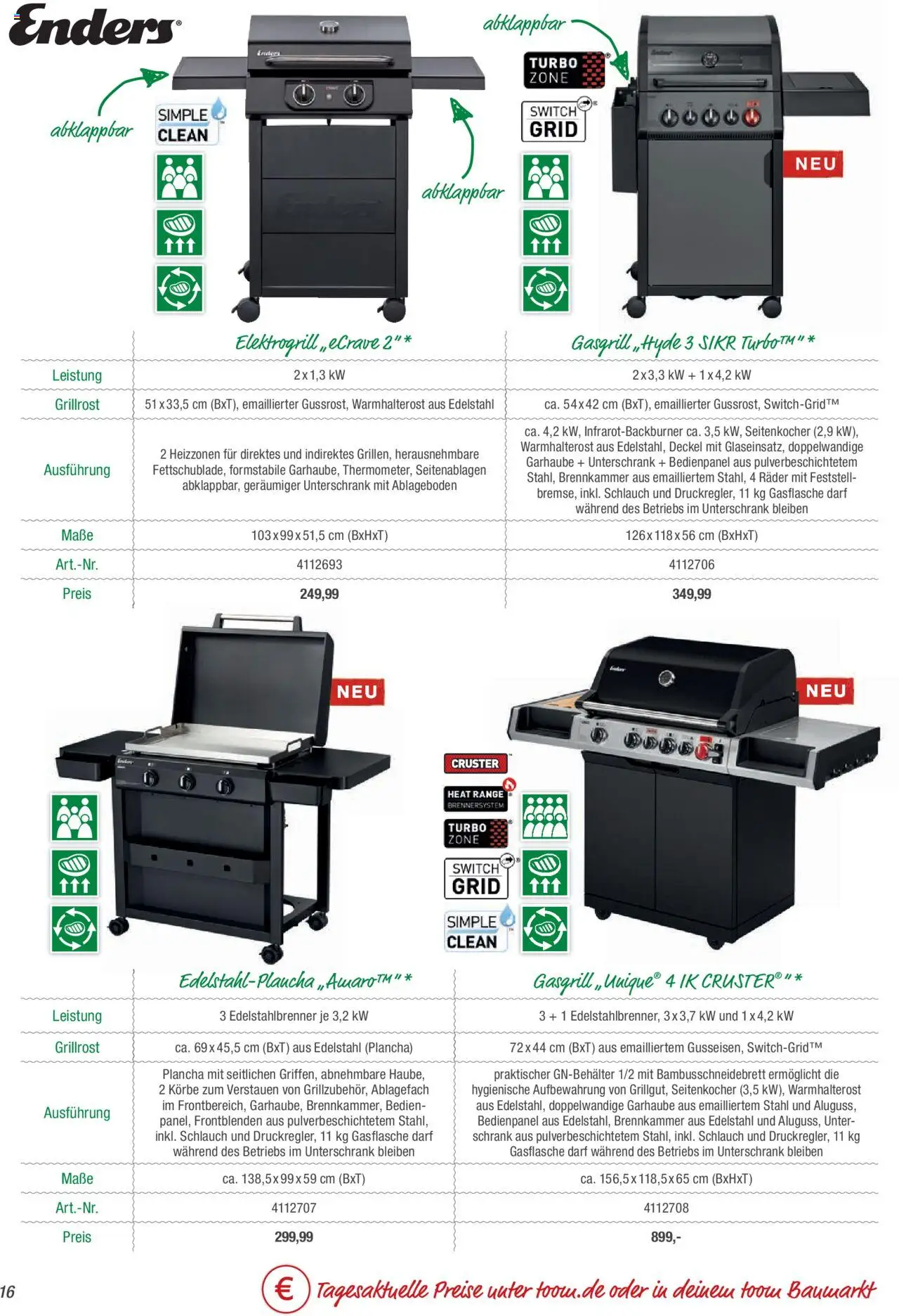 Toom Baumarkt Grills & Zubehör 2025 - gültig ab dem 19.02.2025 | Seite: 16 | Produkte: Schrank, Unterschrank