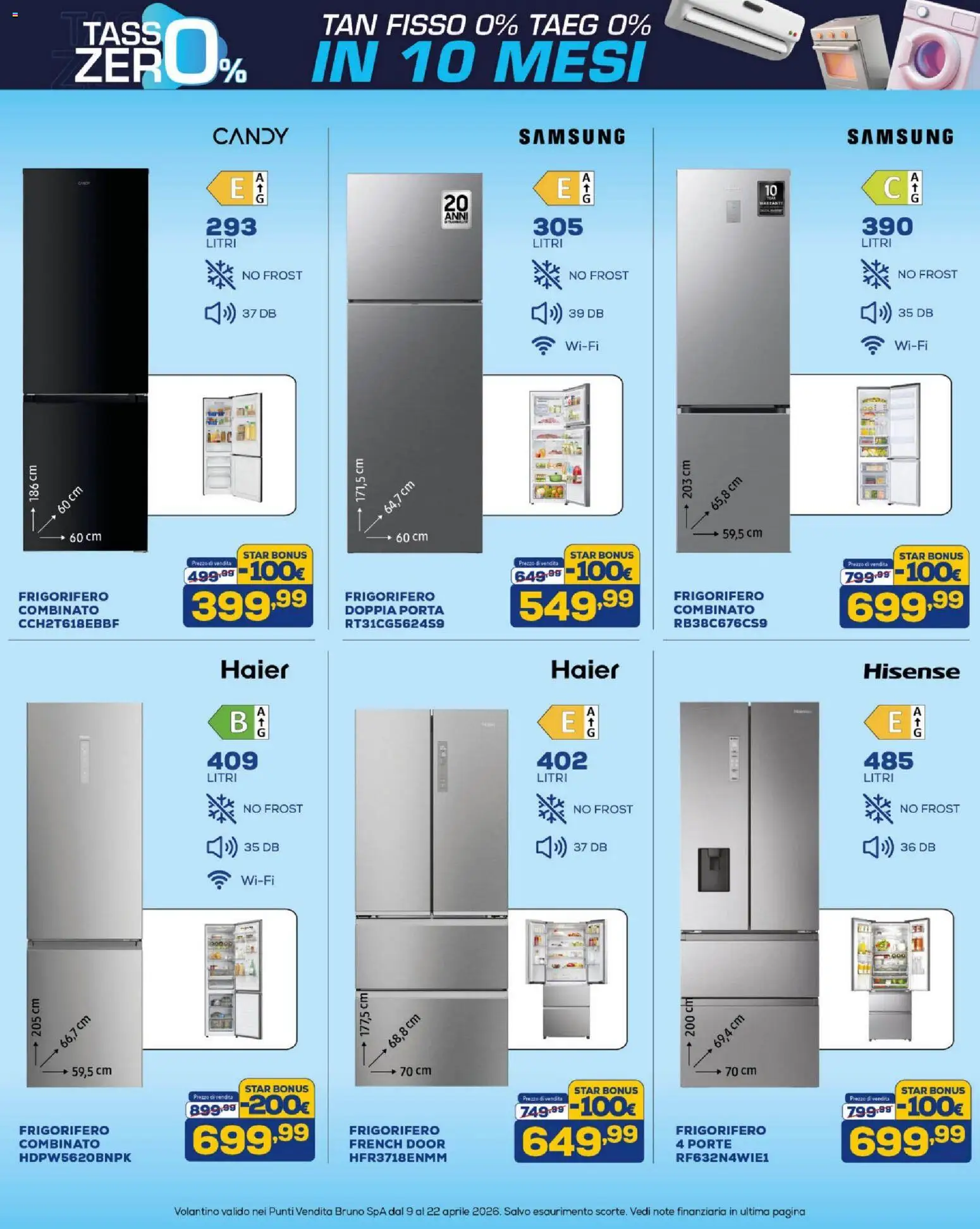 Volantino BRUNO del 09.04.2026 | Pagina: 27 | Prodotti: Frigorifero, Frigorifero combinato, Samsung
