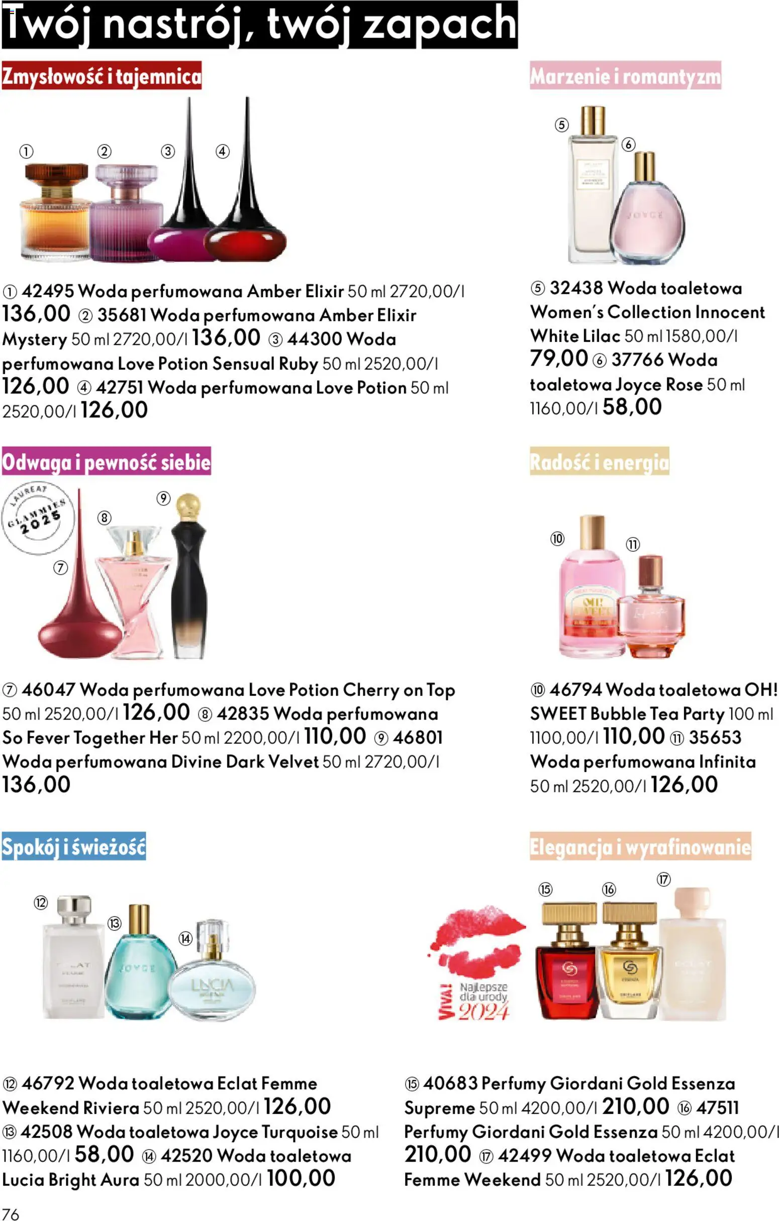 Oriflame Katalog 1 2026 od 24.12.2025 | Strona: 76 | Produkty: Top, Perfumy, Zapach, Woda