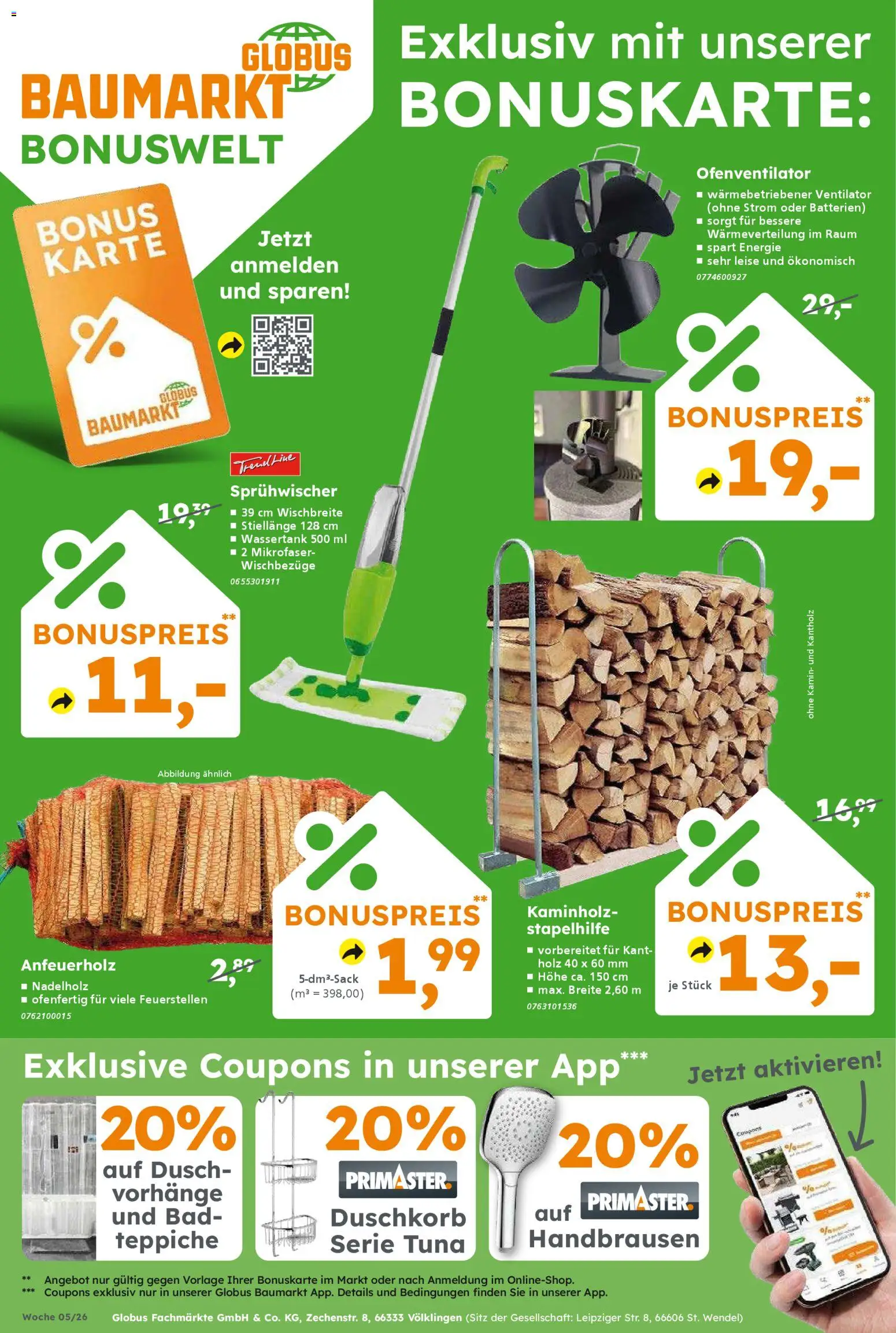 Globus Baumarkt Prospekt 	 – gültig ab 26.01.2026 | Seite: 14 | Produkte: Ventilator, Kamin, Batterien, Bad