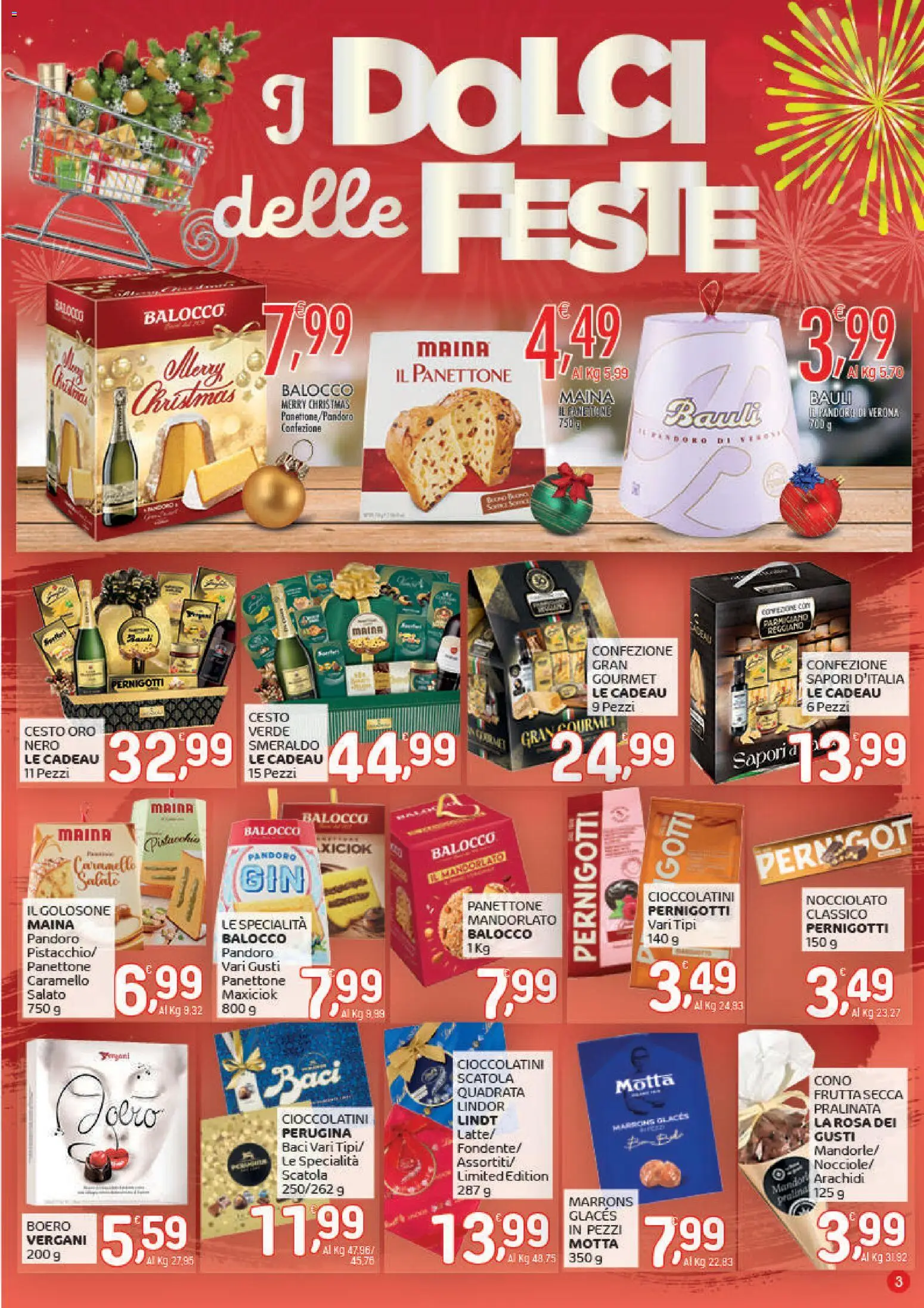 Volantino CRAI del 18.12.2025 | Pagina: 3 | Prodotti: Pandoro, Panettone, Arachidi, Scatola