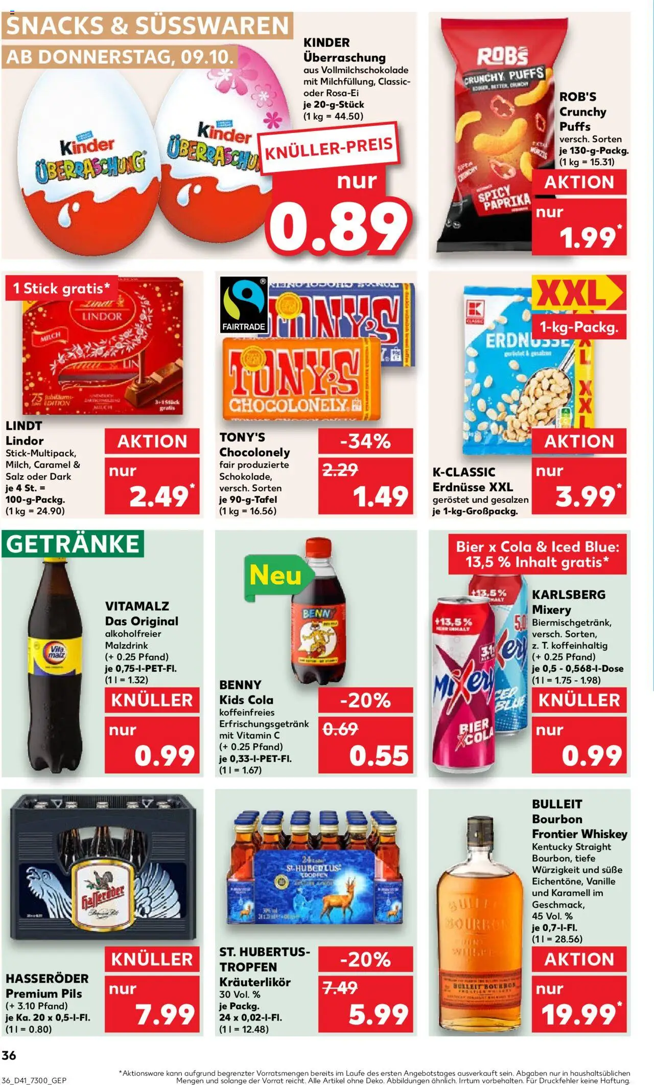 Kaufland prospekt Berlin	 – gültig ab 09.10.2025 | Seite: 36 | Produkte: Erdnüsse, Bier, Paprika, Bourbon