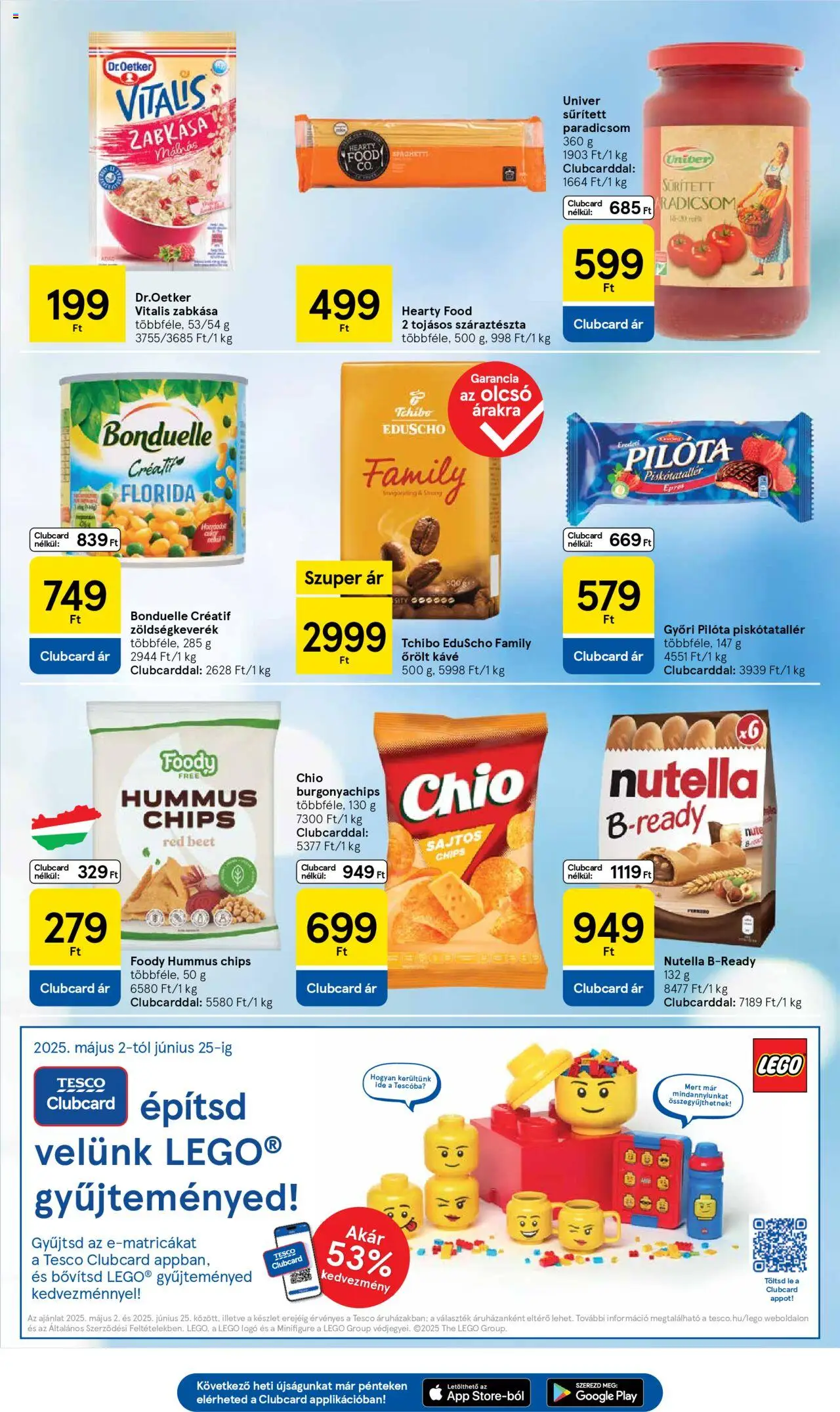 Tesco akciós ujság - amely érvényes a következő dátumtól: 05.06.2025 | Oldal: 5 | Termékek: Chips, Nutella, Zabkása, Őrölt kávé