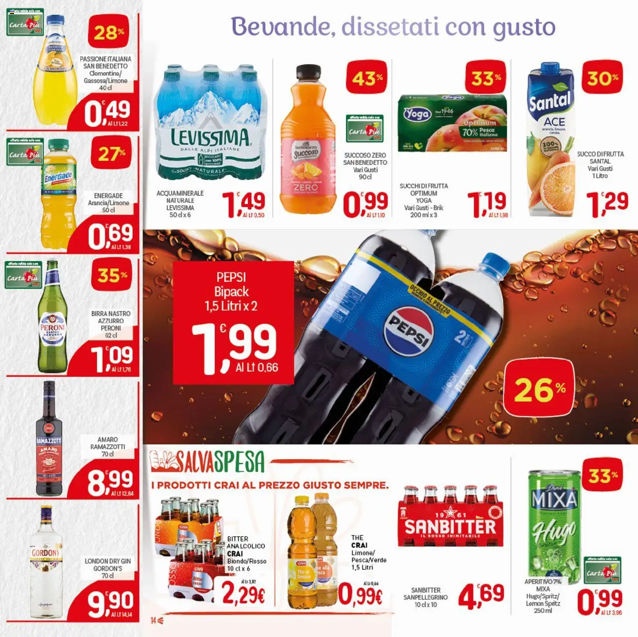 Volantino CRAI del 02.10.2025 | Pagina: 14 | Prodotti: Limone, The, Pepsi, Amaro