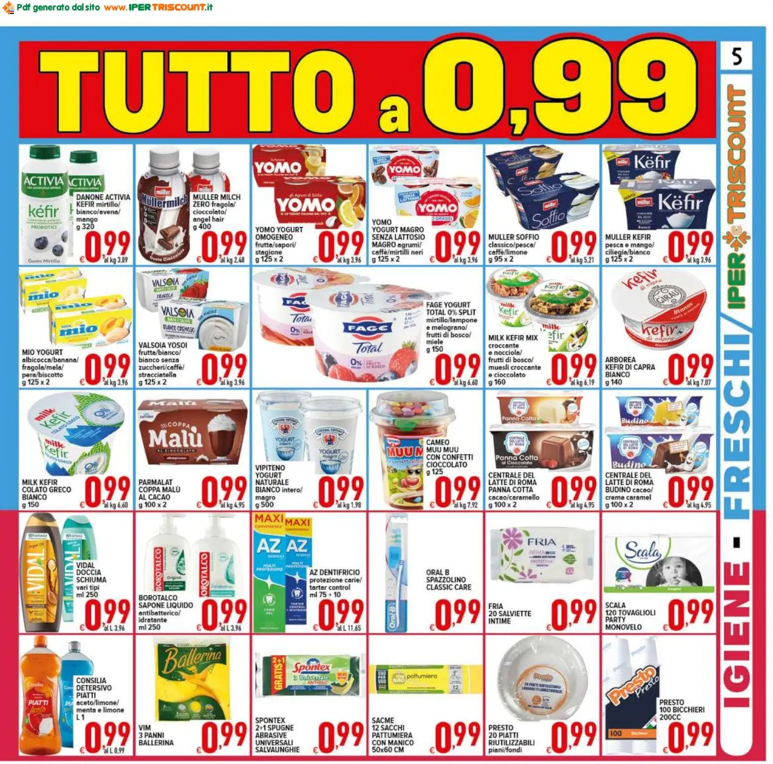 Volantino Ipertriscount del 16.01.2026 | Pagina: 5 | Prodotti: Yogurt, Cioccolato, Scala, Cacao