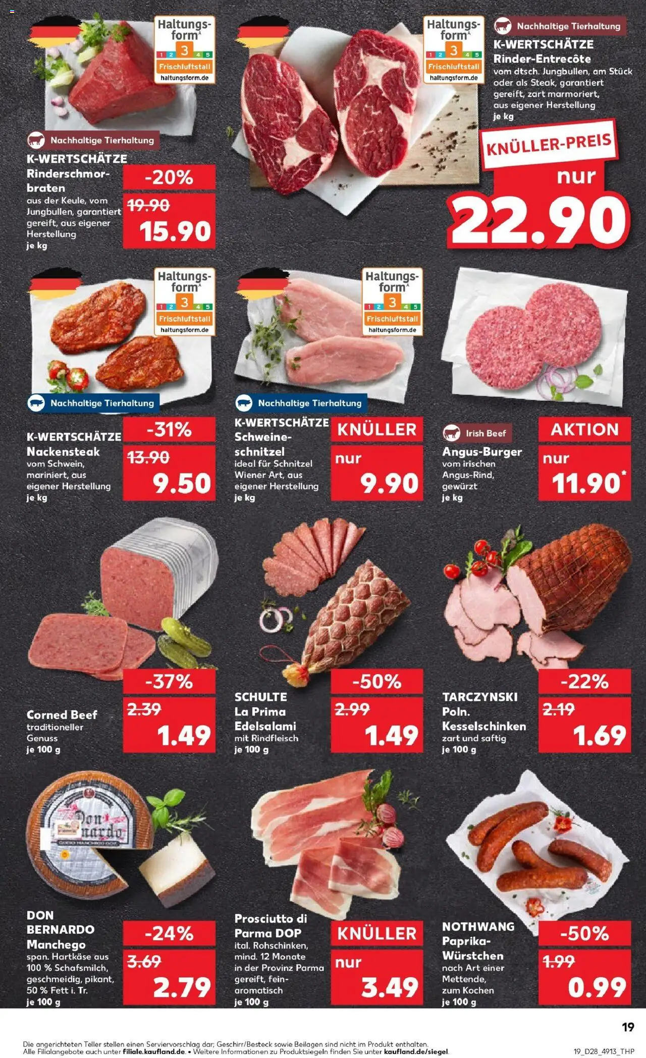 Kaufland prospekt Erftstadt	 - gültig ab dem 09.07.2025 | Seite: 19 | Produkte: Burger, Schnitzel, Paprika, Salami
