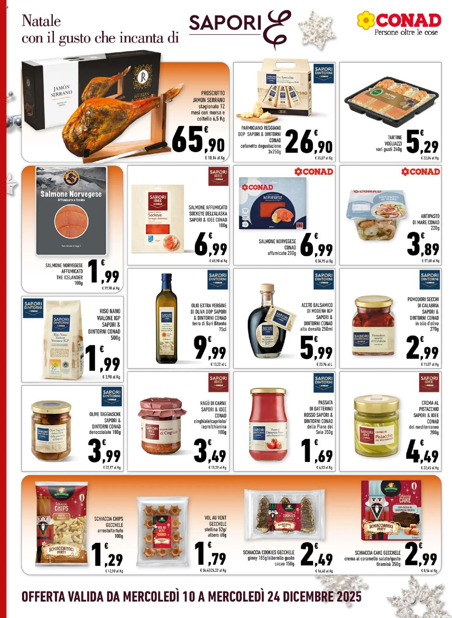 Volantino Conad del 10.12.2025 | Pagina: 2 | Prodotti: Olive, Ragú, The, Parmigiano reggiano