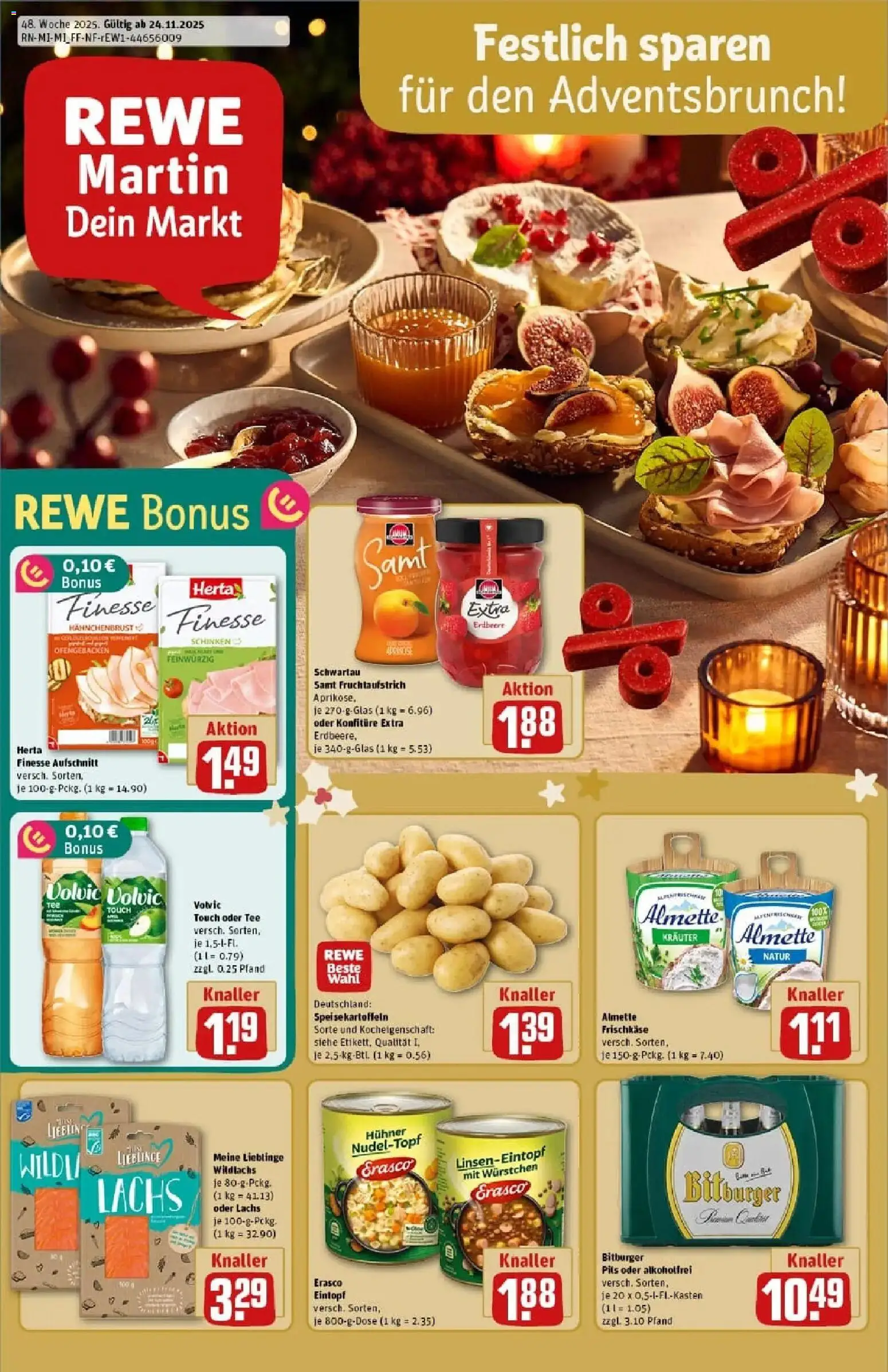 Rewe prospekt Hosenfeld	 – gültig ab 23.11.2025 | Seite: 1 | Produkte: Bitburger, Schwartau samt, Volvic, Frischkase