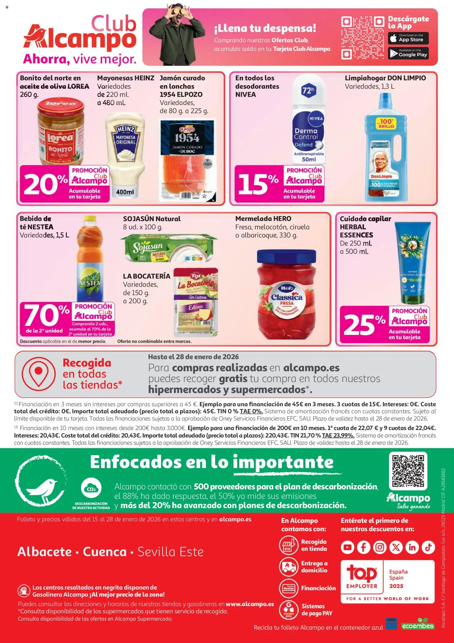 Alcampo - HP Nacional │ válido desde el 15.01.2026 | Página: 16 | Productos: Aceite, Jamón, Aceite de oliva, Οθόνη προβολής