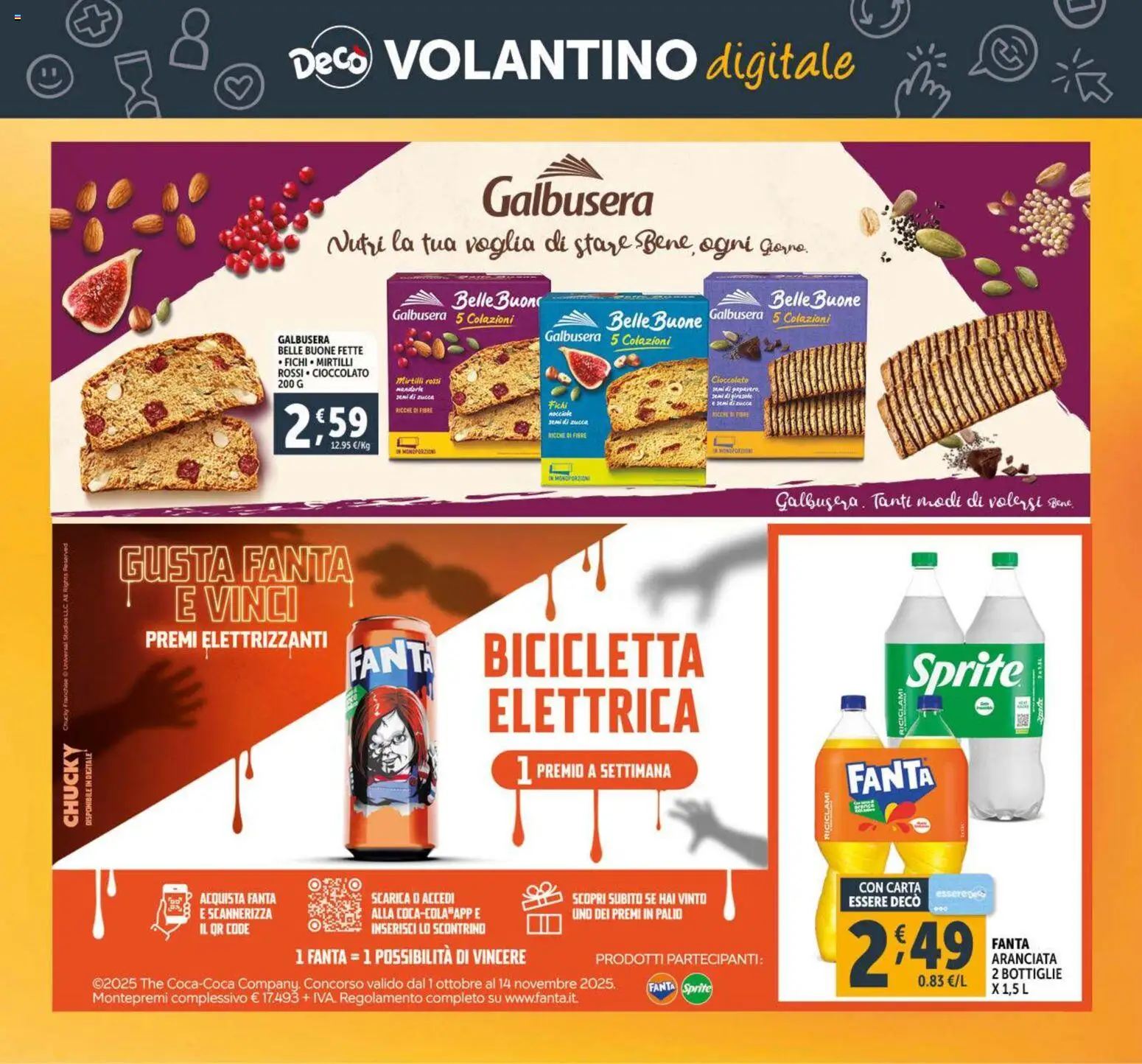 Volantino Decò del 28.10.2025 | Pagina: 31 | Prodotti: Bicicletta, Cioccolato, Fanta, Semi di zucca