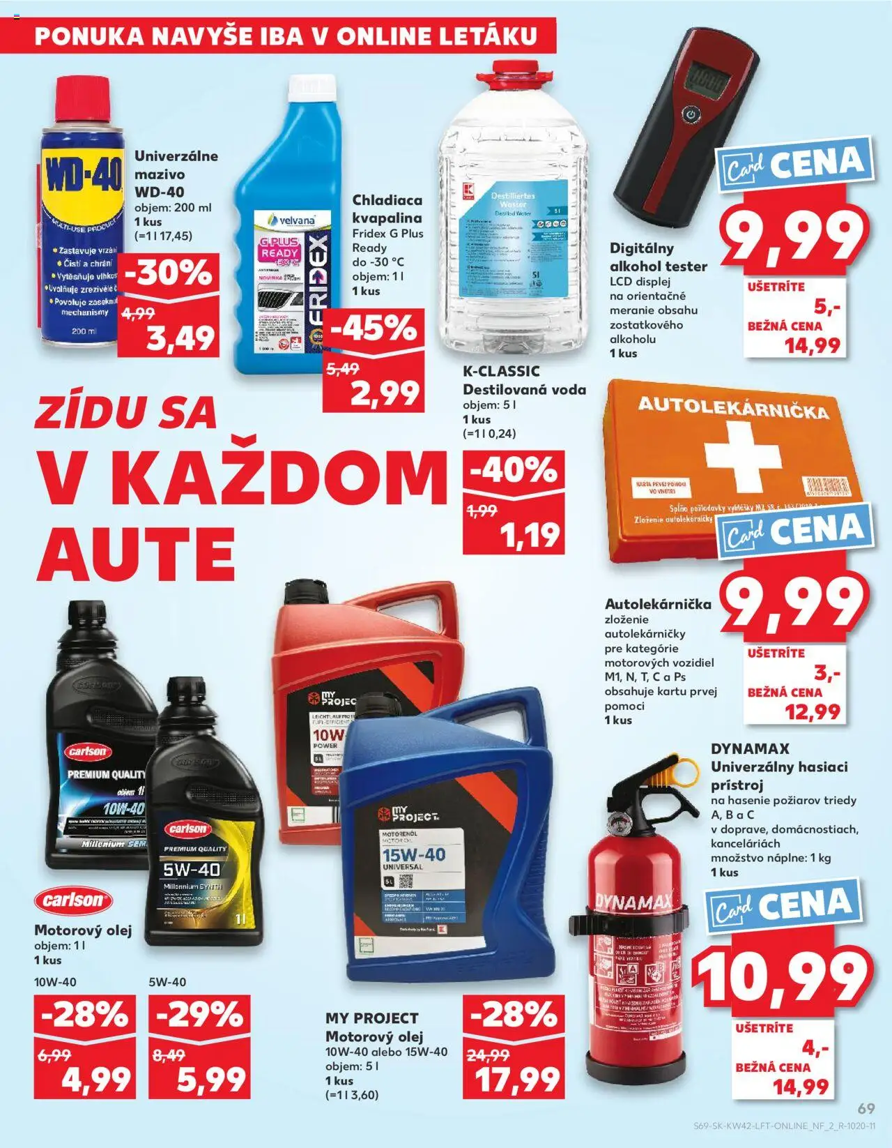 Nové Kaufland akcie – leták je platný od 16.10.2025 | Strana: 69 | Produkty: Alkohol tester, Olej, Voda