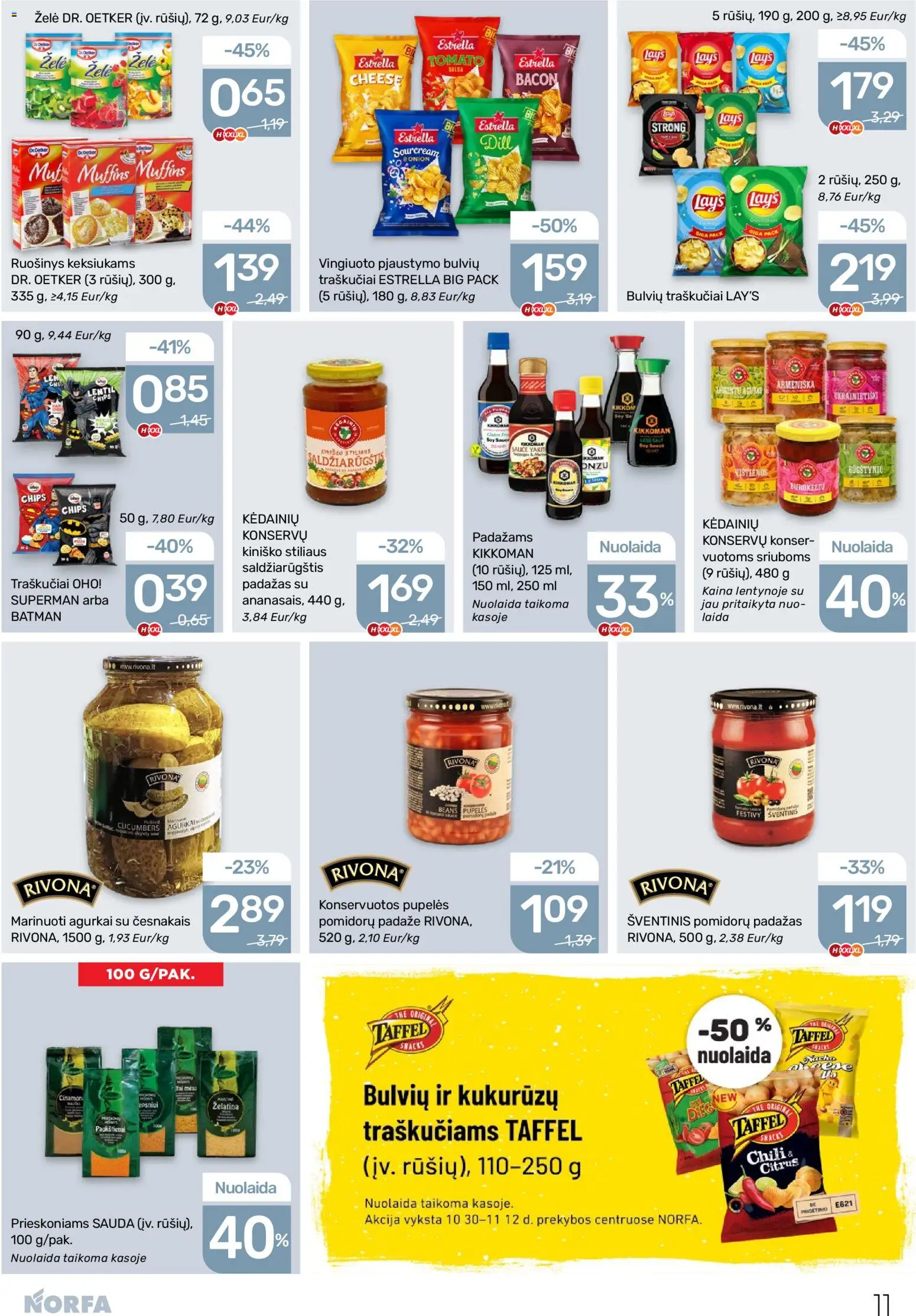 NORFA akcijos nuo 30.10.2025 | Puslapis: 11 | Prekių: Agurkai, Pupelės, Padažas, Traškučiai