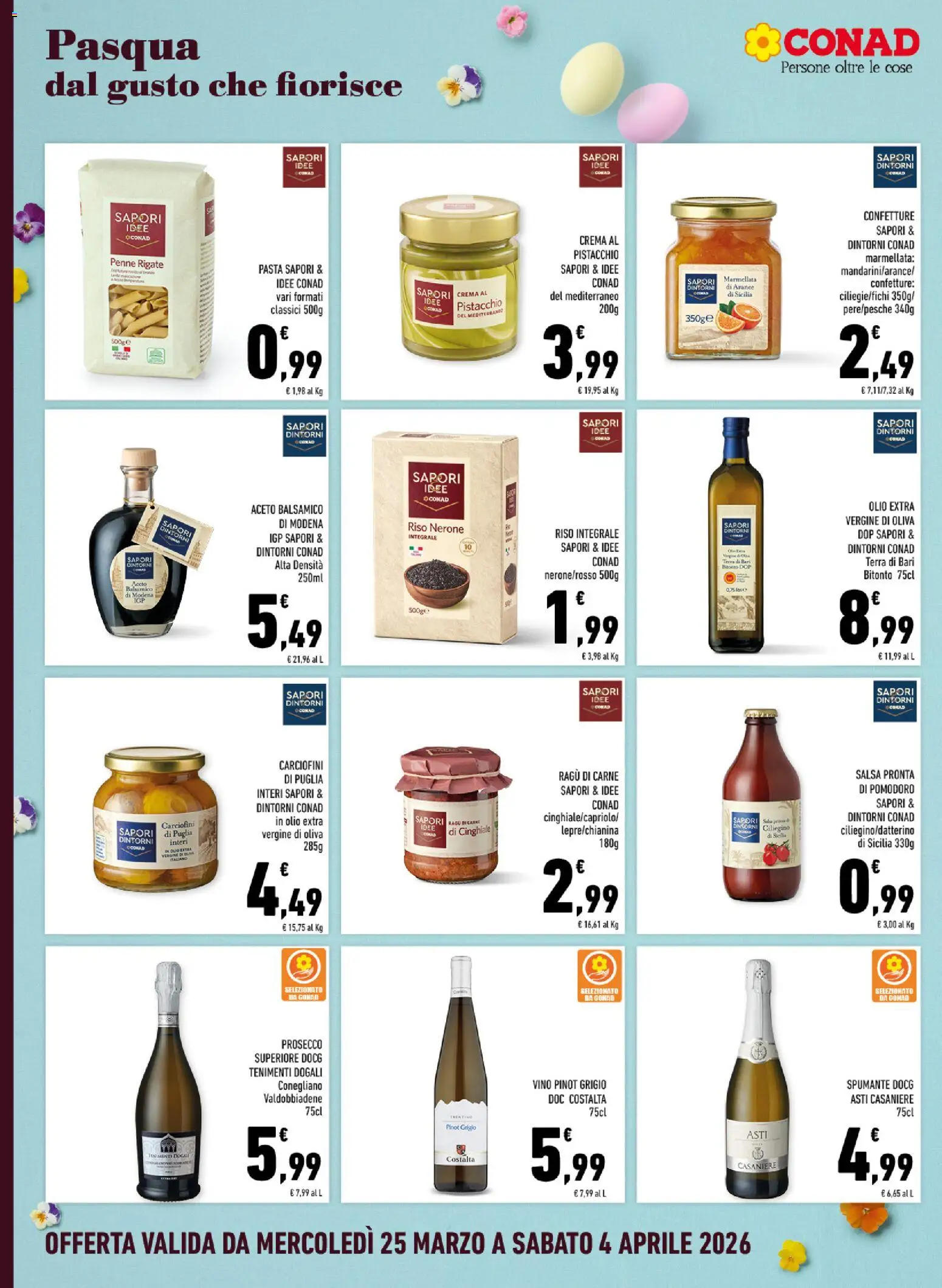 Volantino Conad del 25.03.2026 | Pagina: 4 | Prodotti: Arance, Riso, Olio, Olio extra vergine