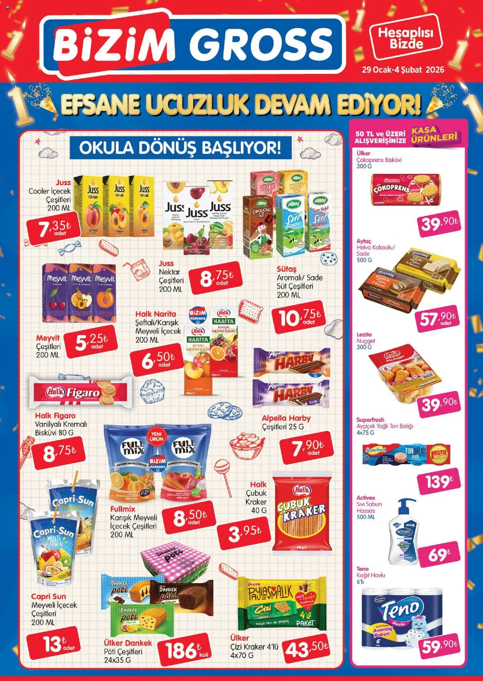 Bizim Toptan - Bizim Gross Fırsat Bülteni - 29.01.2026 tarihinden itibaren geçerlidir | Sayfa: 3 | Ürünler: Sabun, Kağıt havlu, Ton balığı, Bisküvi
