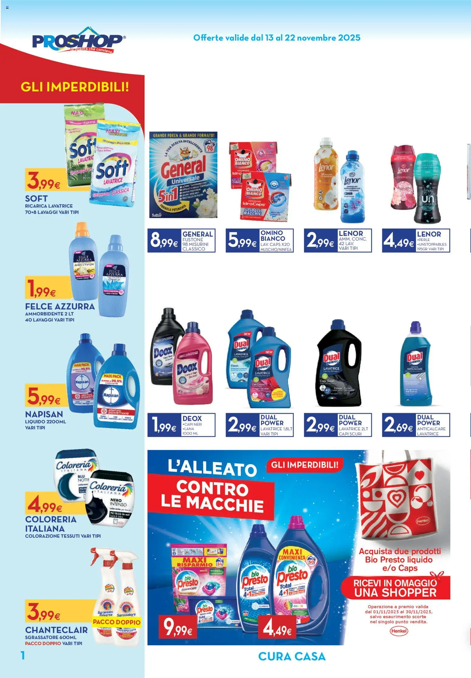 Volantino Proshop del 13.11.2025 | Pagina: 2 | Prodotti: Ammorbidente, Anticalcare, Sgrassatore, Lavatrice
