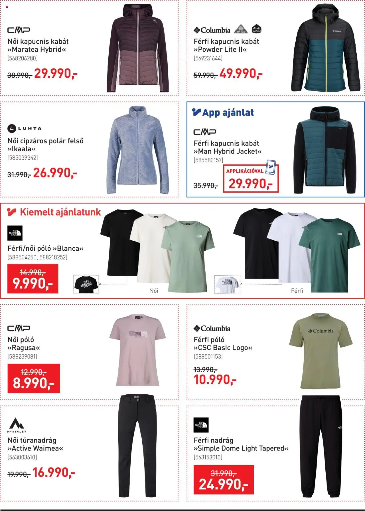 Intersport akciós ujság - amely érvényes a következő dátumtól: 14.10.2025 | Oldal: 2 | Termékek: Női póló, Kabát, Nadrág