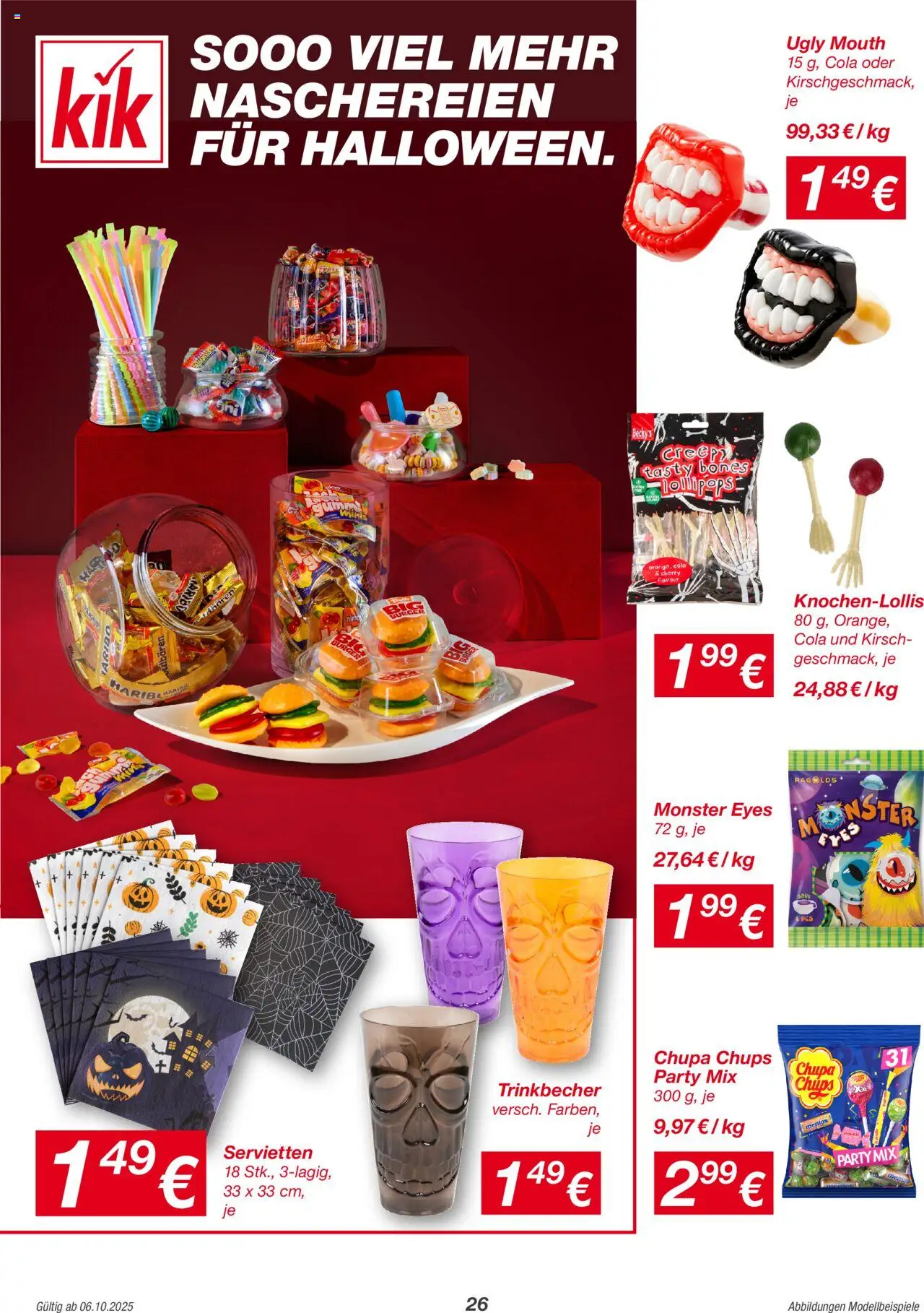 Kik Prospekt – gültig ab 06.10.2025 | Seite: 26 | Produkte: Cola, Burger, Monster, Chips