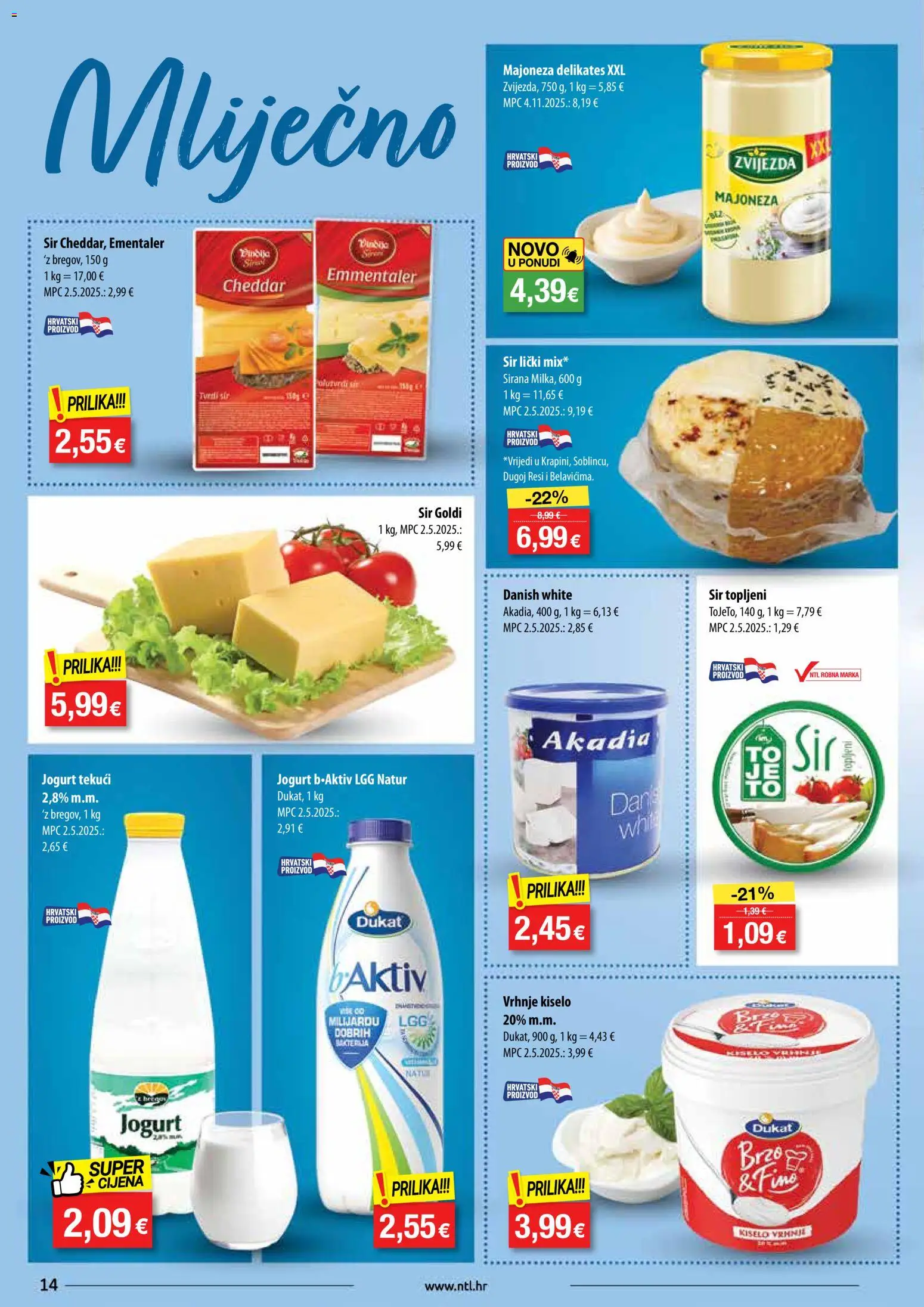 NTL katalog | vrijedi od 19.11.2025 | Stranica: 14 | Proizvodi: Sir, Jogurt, Majoneza