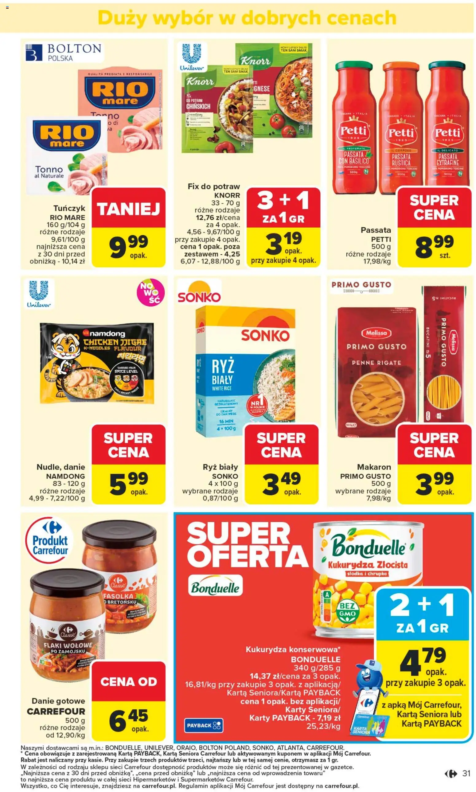 Carrefour Gazetka od 10.11.2025 | Strona: 33 | Produkty: Penne, Tuńczyk, Flaki, Flaki wołowe