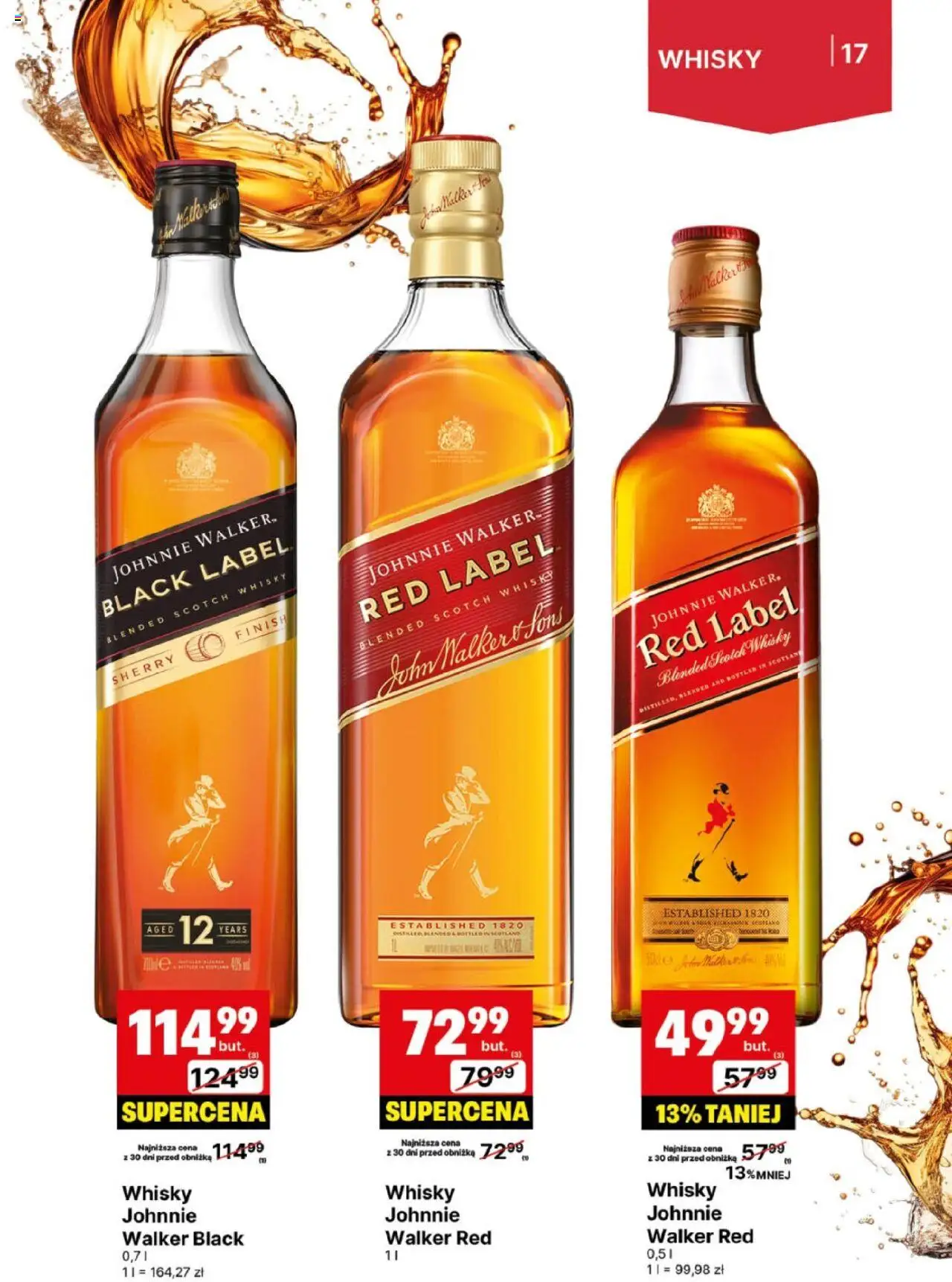 Delikatesy Centrum Gazetka - DeliBarek od 09.06.2025 | Strona: 17 | Produkty: Red label, Black Label, Finish, Whisky