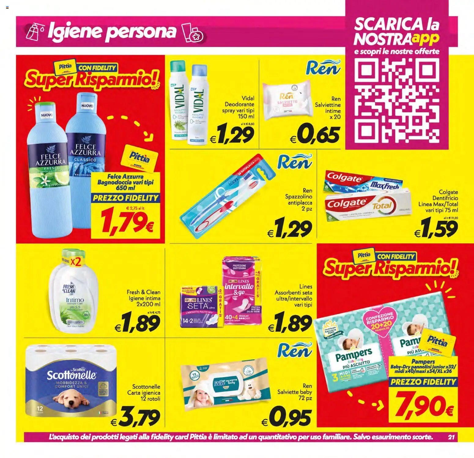 Volantino SuperConveniente del 17.03.2026 | Pagina: 21 | Prodotti: Carta igienica, Dentifricio, Spazzolino, Intimo