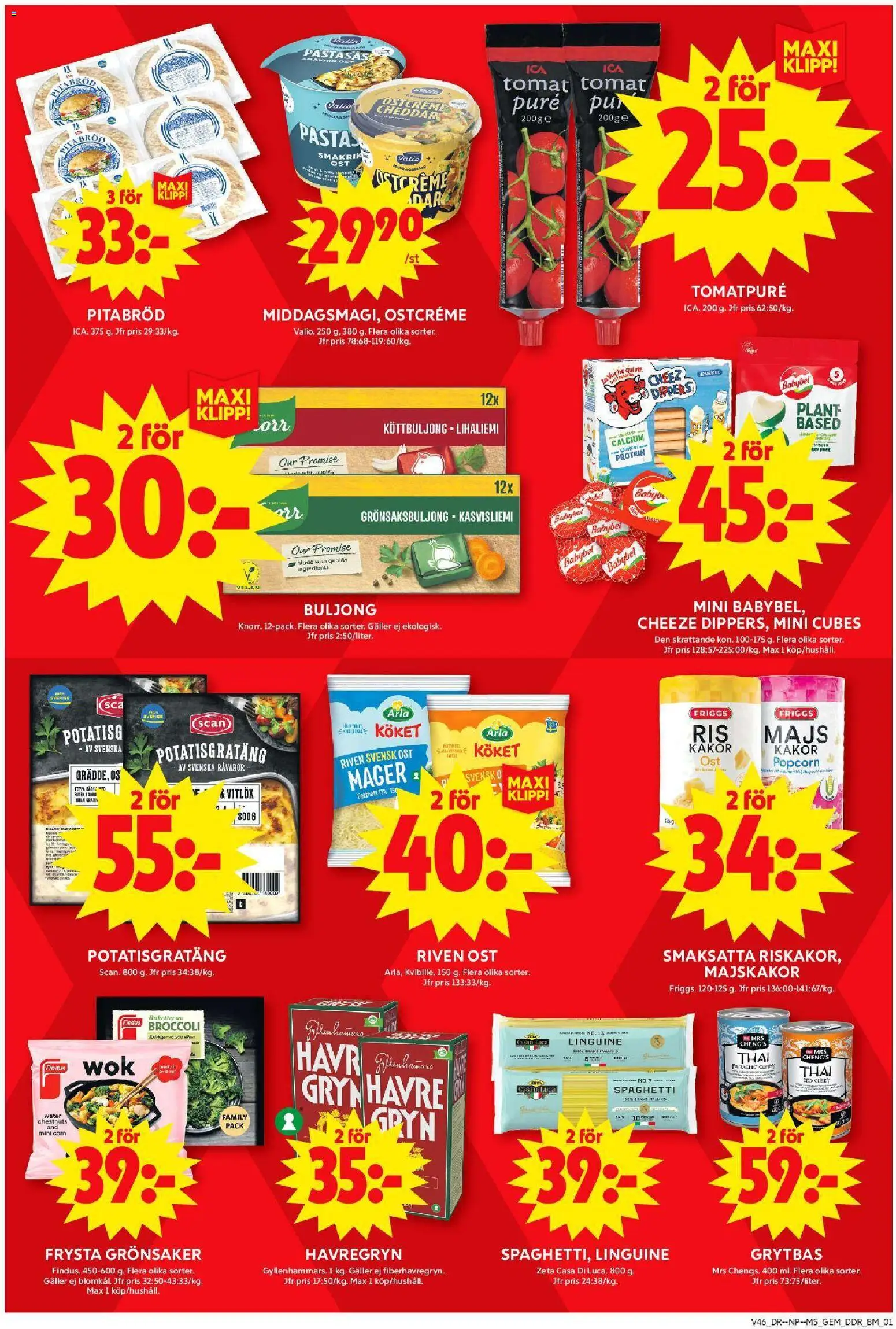 ICA Maxi reklamblad aktuell från 10.11.2025 | Sida: 4 | Produkter: Gem, Majskakor, Vitlök, Spaghetti