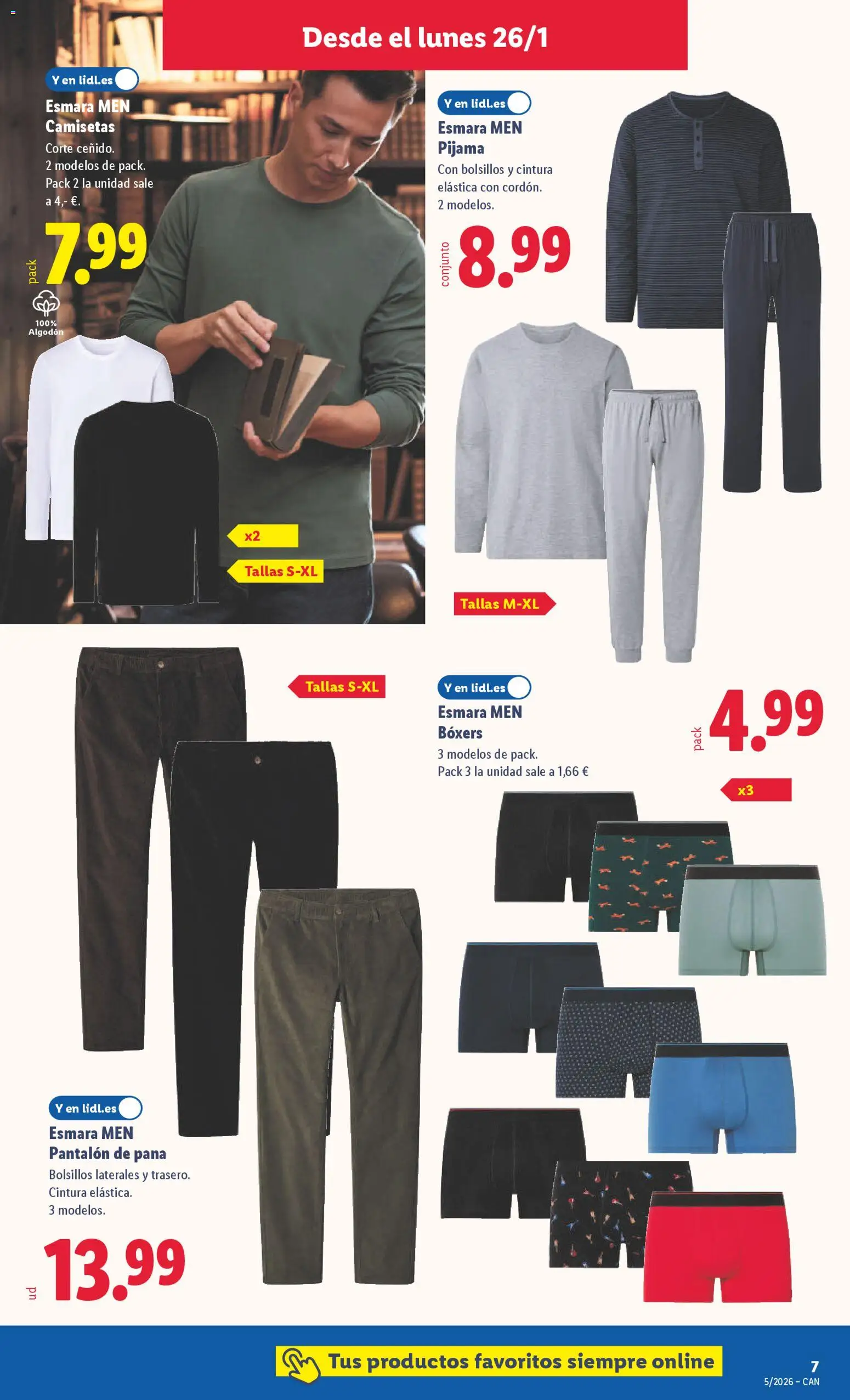 Lidl - Canarias │ válido desde el 26.01.2026 | Página: 7 | Productos: Pijama, Boxers