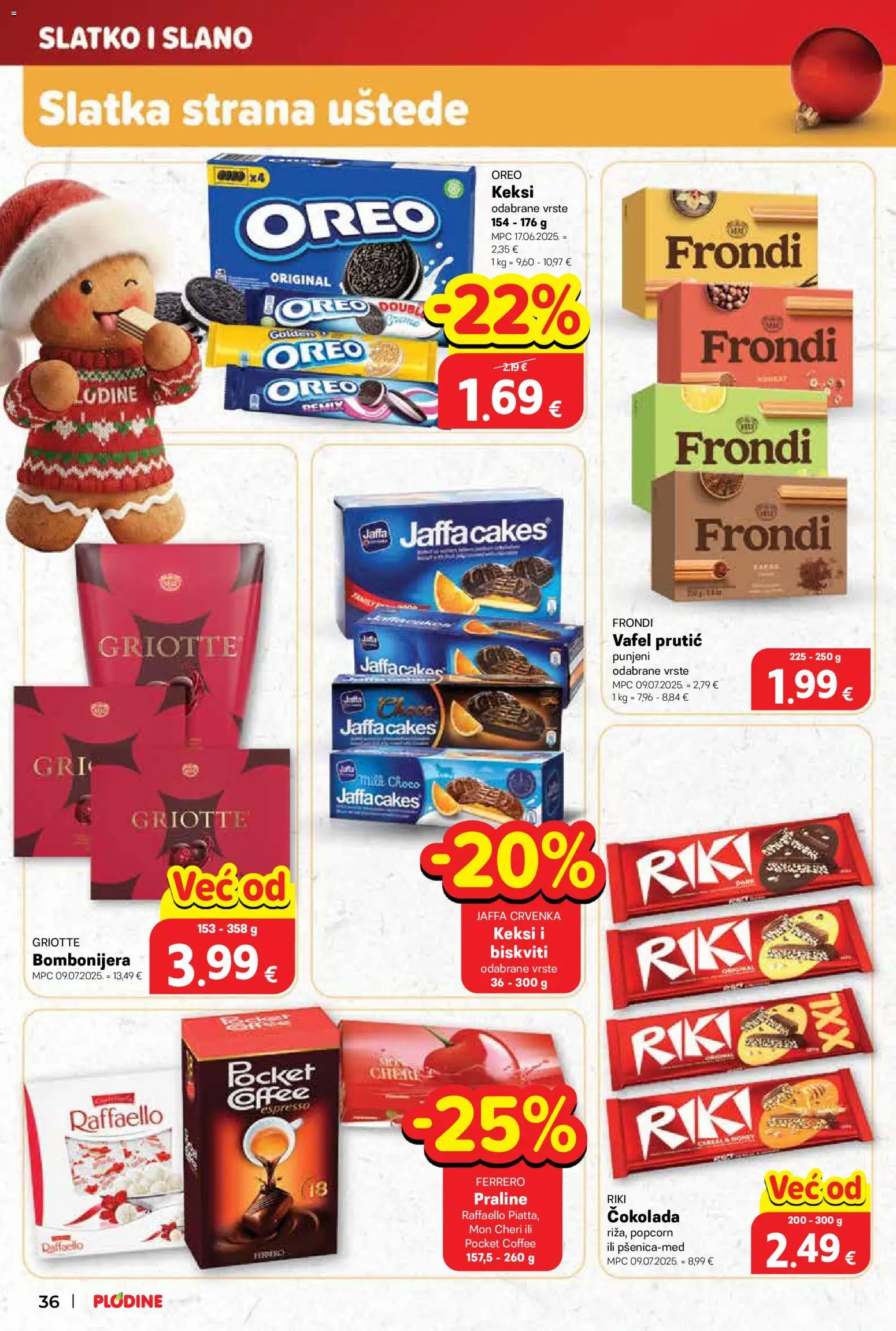 Plodine katalog | vrijedi od 10.12.2025 | Stranica: 36 | Proizvodi: Praline, Keksi, Čokolada, Bombonijera