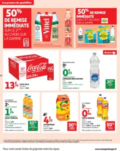Auchan - Les prix bas qui font du bien au quotidien - Voorbeeld van een folder van Auchan, geldig van 02.12.2025 | Pagina: 42 | Producten: Coca Cola, Fanta, La, Mineraalwater