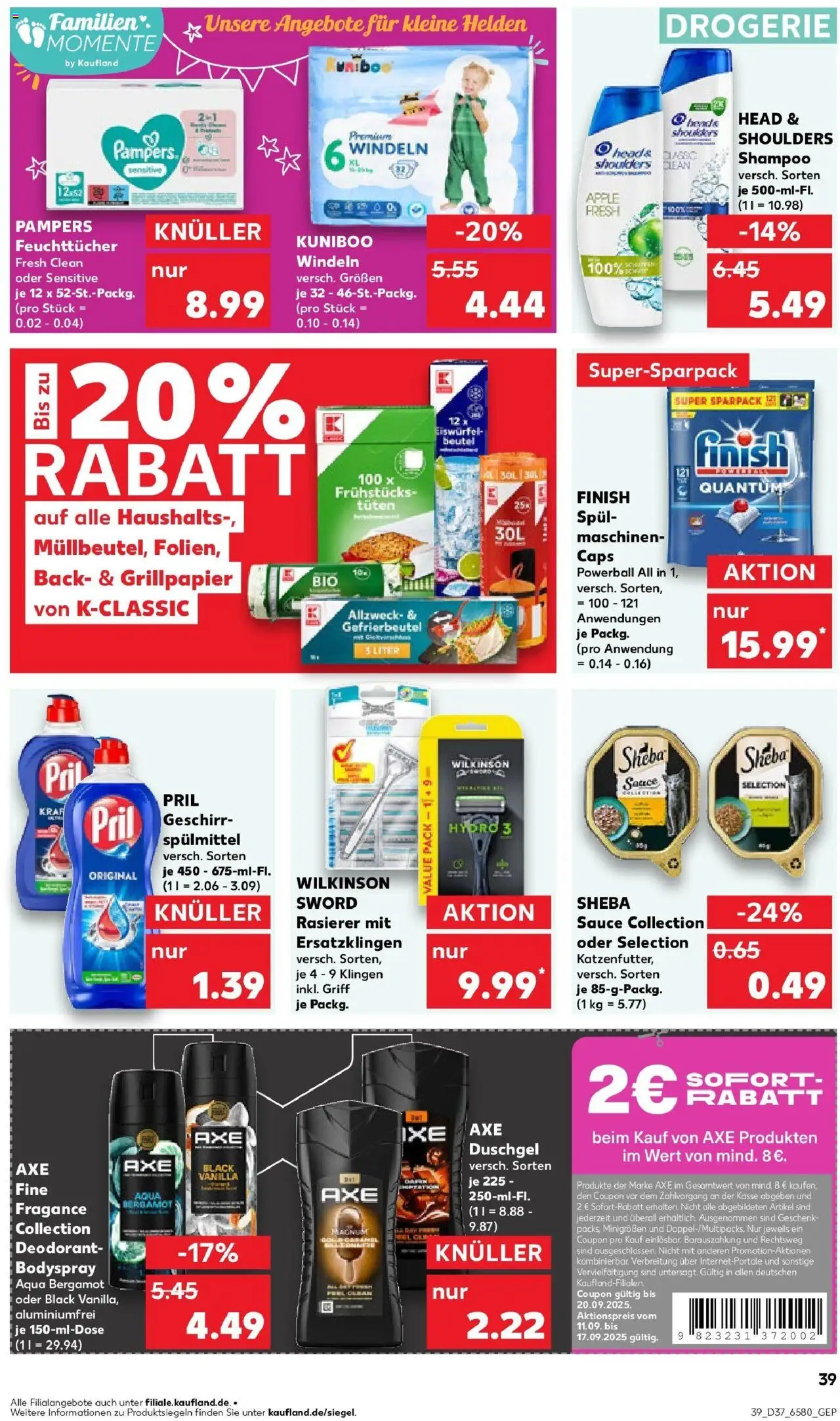 Kaufland prospekt Bremerhaven	 – gültig ab 14.09.2025 | Seite: 39 | Produkte: Pampers, Apple, Geschirrspülmittel, Axe