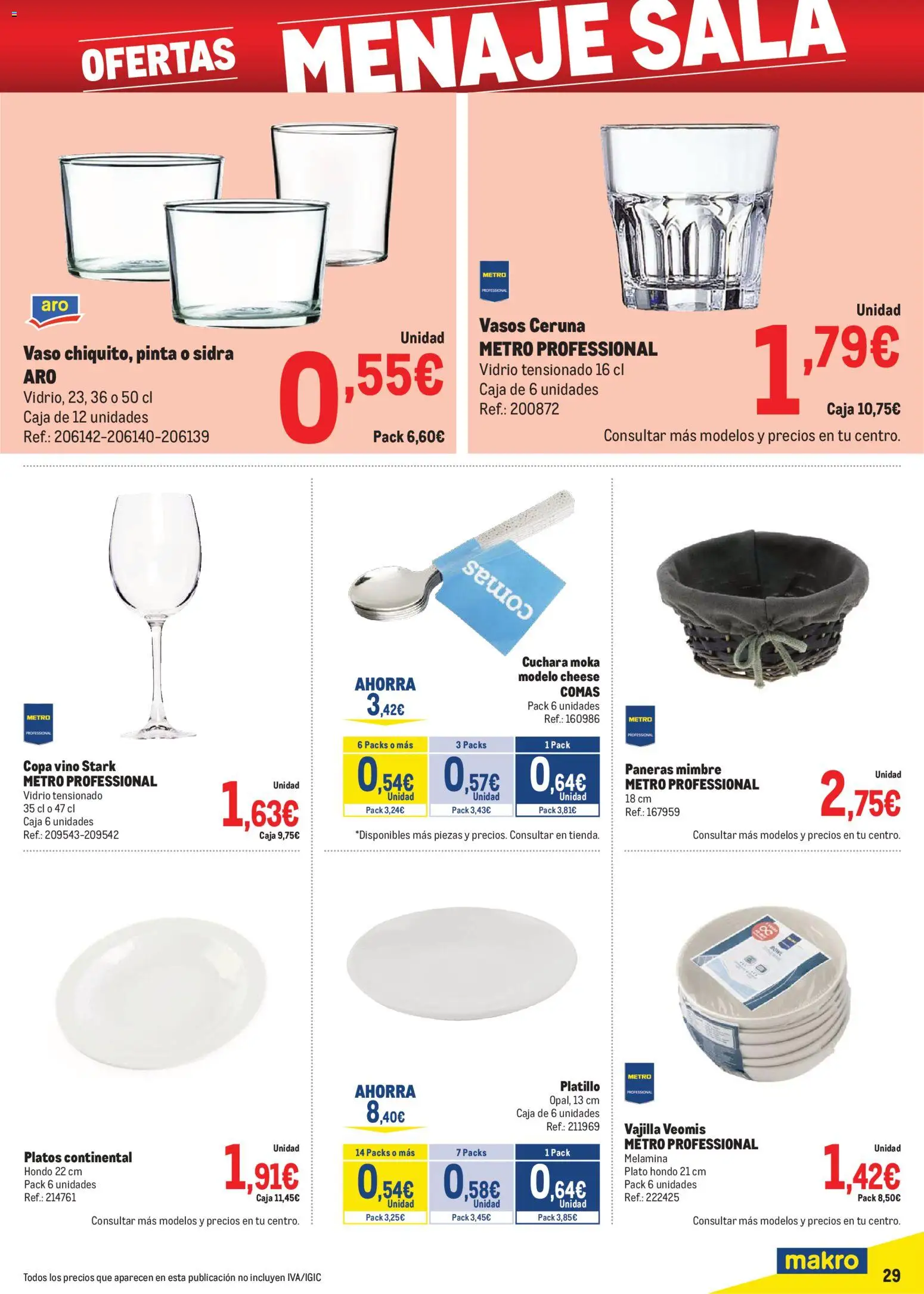 Makro - Precios Cataluña │ válido desde el 06.01.2026 | Página: 29 | Productos: Vino, Vasos, Βρεφικό κρεβάτι, Caja
