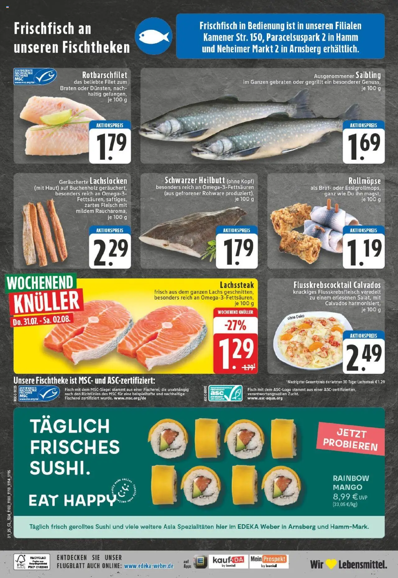 Edeka prospekt Hamm-Pelkum	 - gültig ab dem 27.07.2025 | Seite: 24 | Produkte: Fisch, Mango, Steak, Fleisch