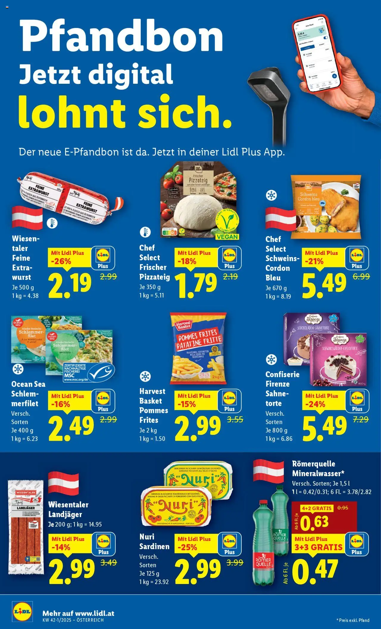 Lidl - Altenmarkt im Pongau, St. Johann im Pongau, Zell am See gültig ab 09.10.2025 | Seite: 42 | Produkte: Sahne, Wurst, Fisch