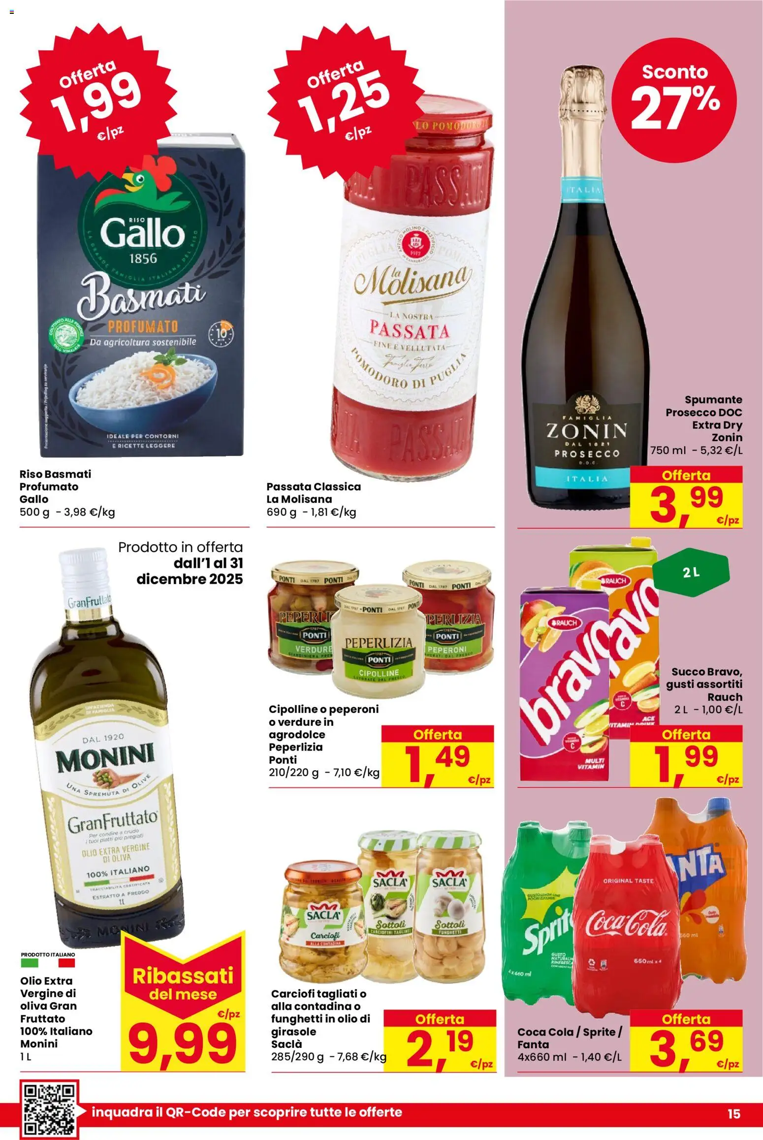Volantino Despar del 04.12.2025 | Pagina: 15 | Prodotti: Olio, Olio extra vergine, Cipolline, Coca Cola