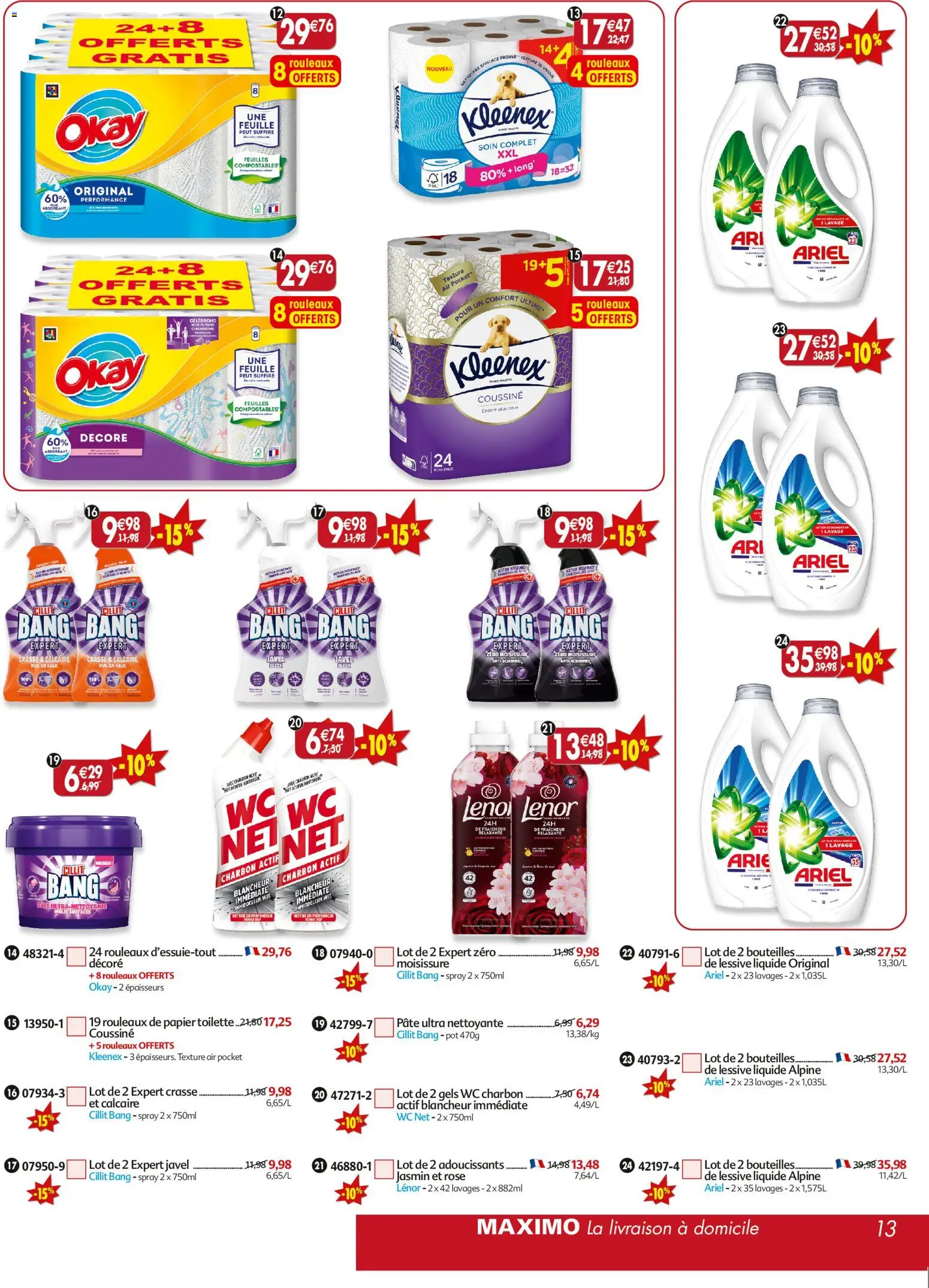 {H1} | Page: 13 | Produits: Papier toilette, Lenor, Lessive Liquide, Lessive