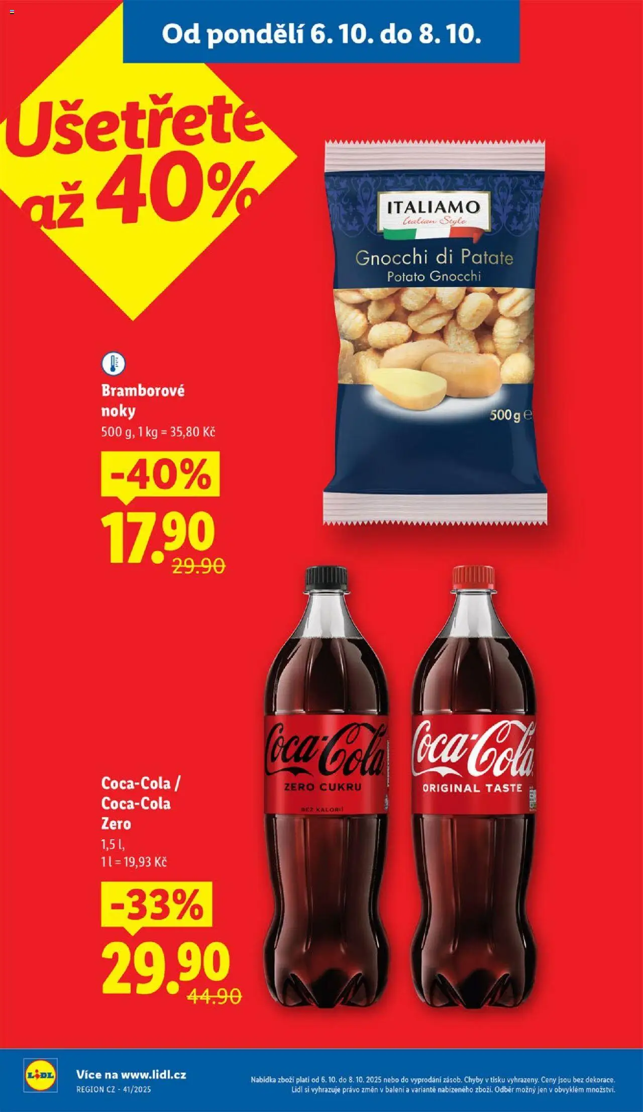 Lidl leták od 06.10.2025 | Strana: 4 | Produkty: Noky, Bramborové noky, Gnocchi