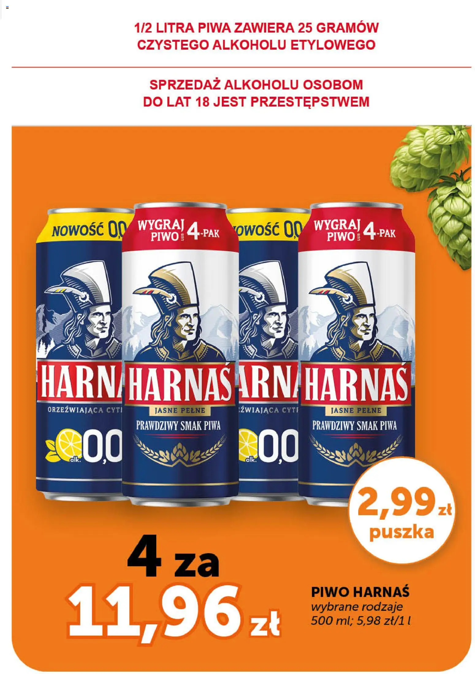 Groszek gazetka - Market od 16.04.2026 | Strona: 3 | Produkty: Harnaś, Piwo