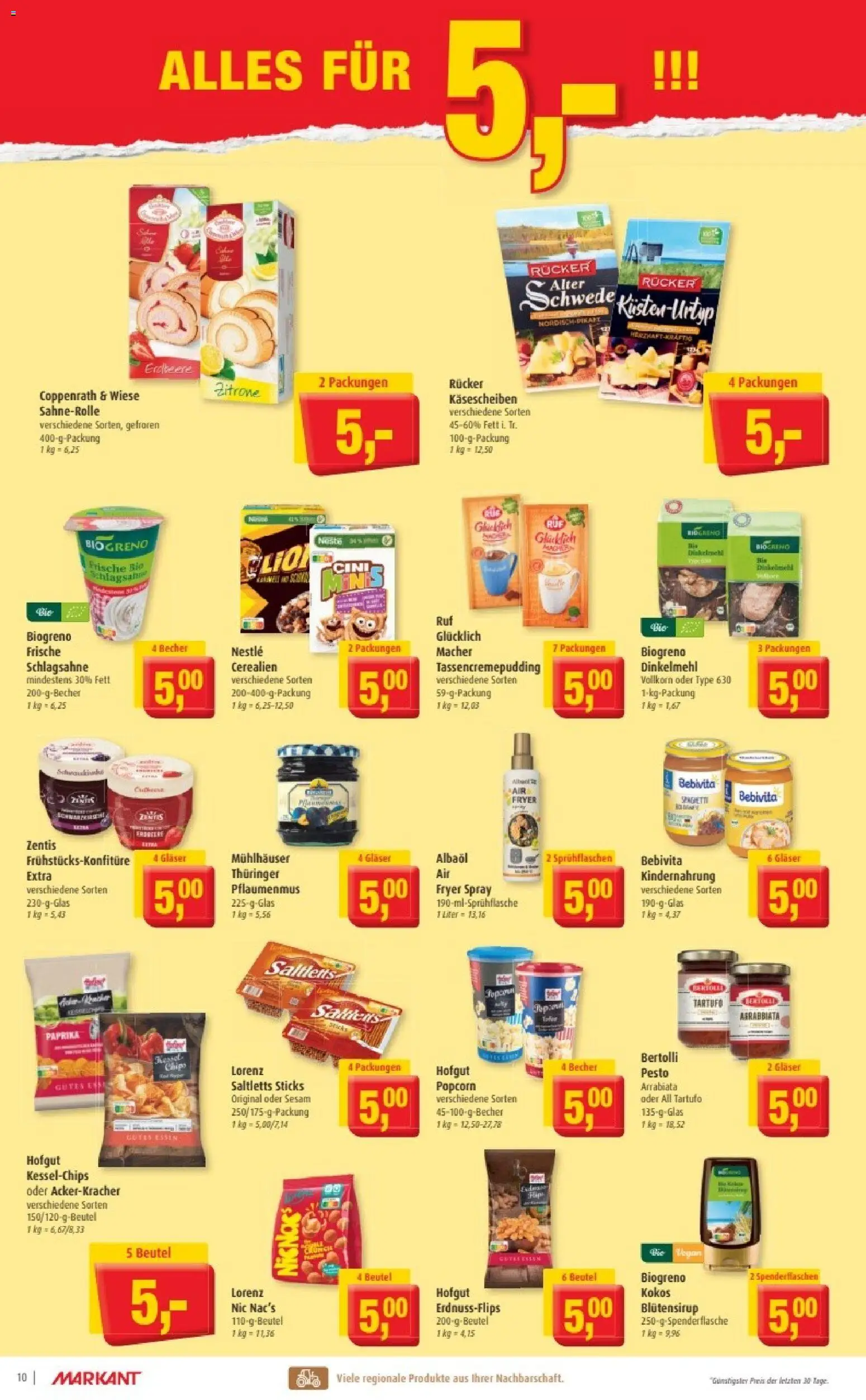 Markant Prospekt 	 – gültig ab 12.01.2026 | Seite: 10 | Produkte: Schlagsahne, Paprika, Zitrone, Chips